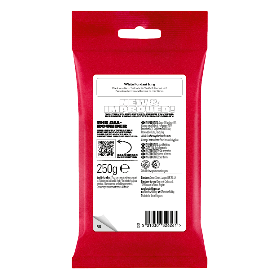 Fondant Renshaw Blanco (sin E-171) - 250 G 3 Fondant Renshaw Blanco (sin E-171) - 250 G - Imagen 3