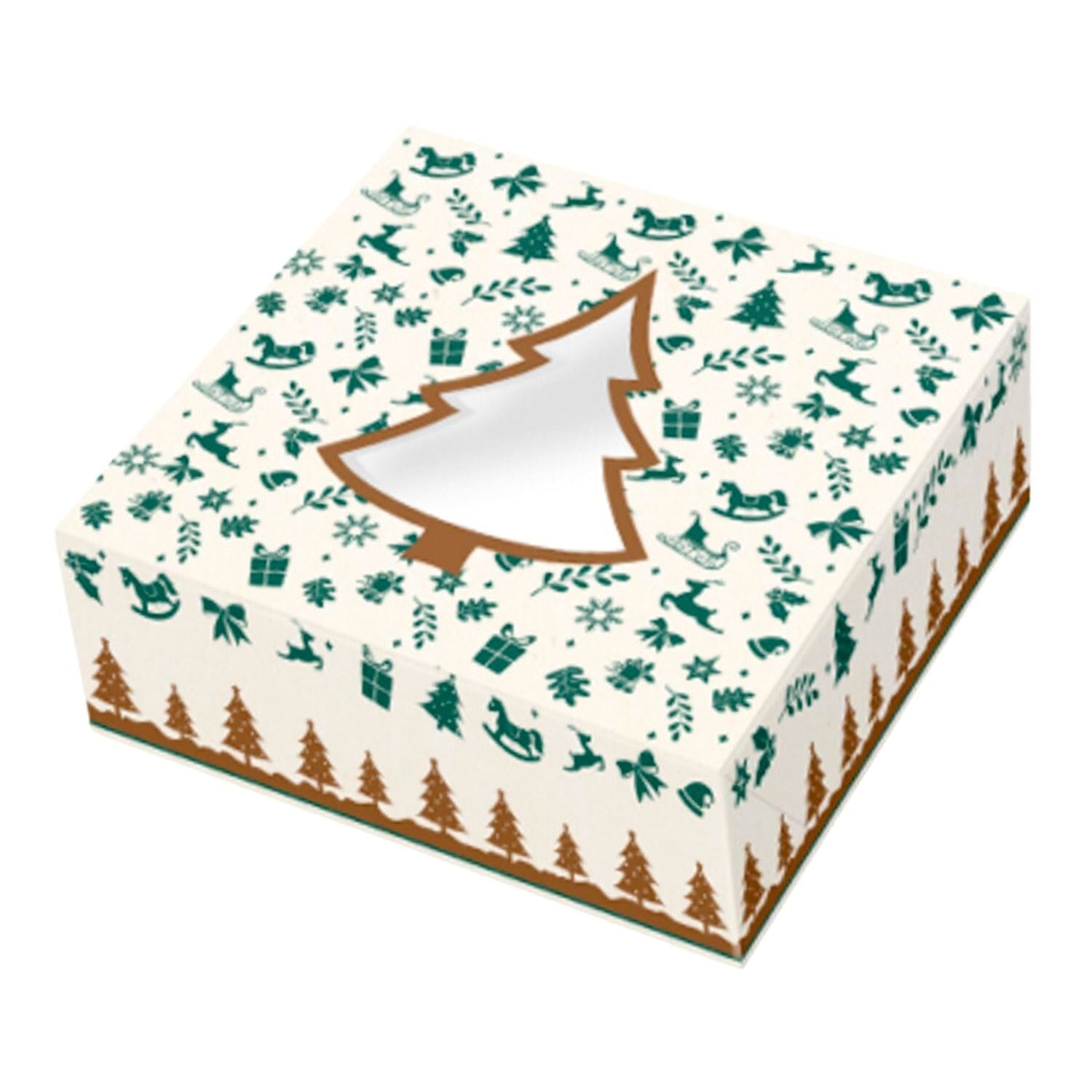 Caixa Para Bolo Rei De Árvore De Natal - 30 X 7,5 Cm 1 Caixa Para Bolo Rei De Árvore De Natal - 30 X 7,5 Cm