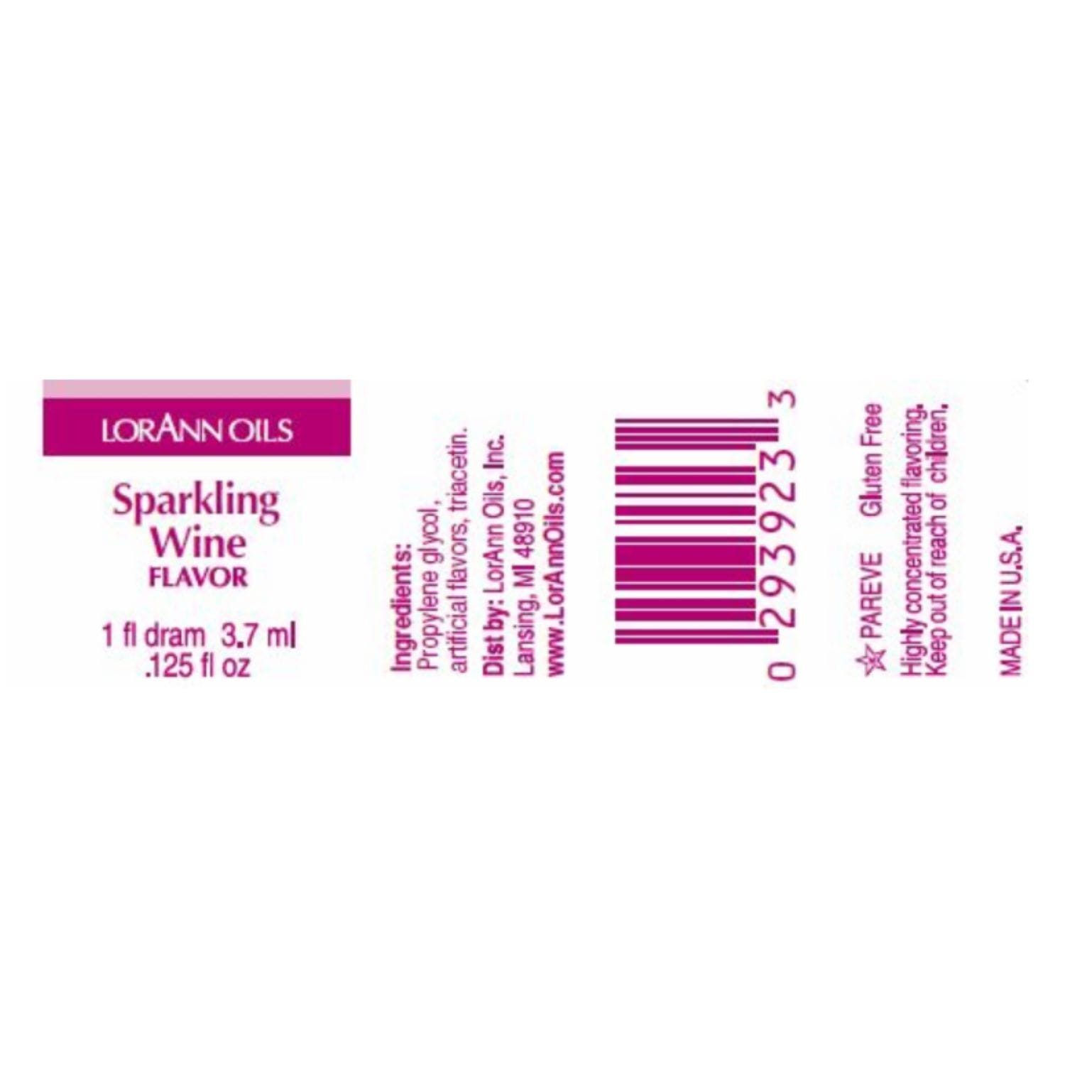 Aroma Concentrado Lorann - Vino Espumoso / Sparkling Wine (3,7 Ml) 2 Aroma Concentrado Lorann - Vino Espumoso / Sparkling Wine (3,7 Ml) - Imagen 2