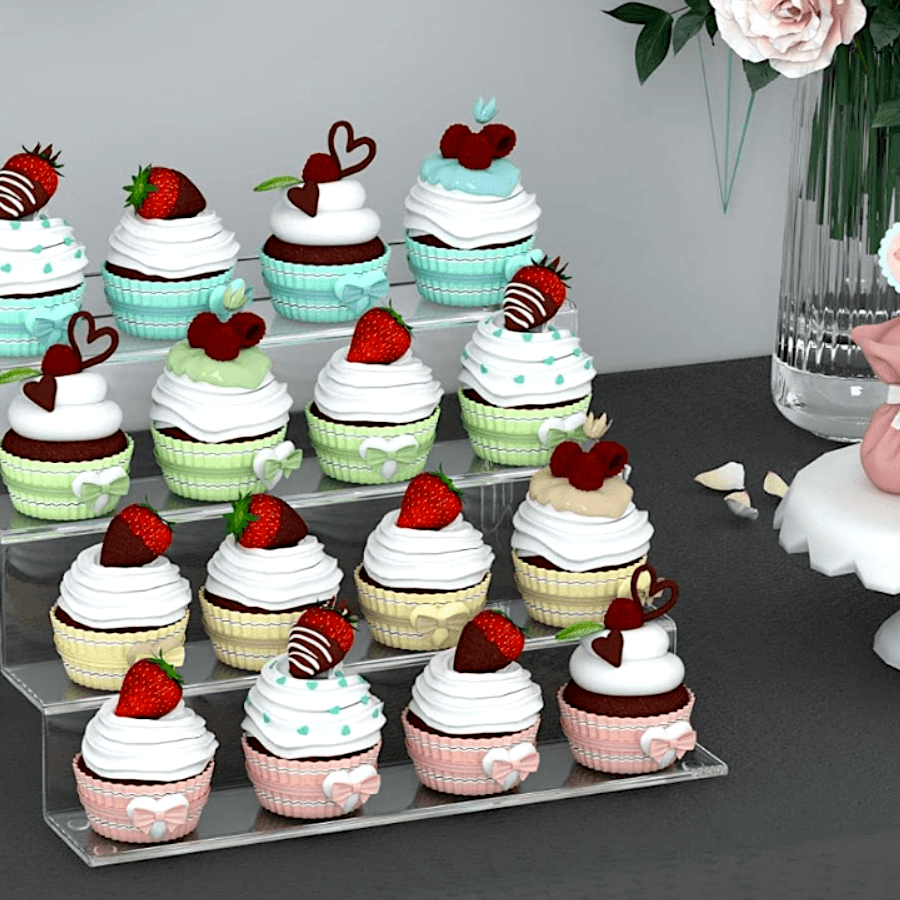 Stand Para Cupcakes Transparente - 4 Niveles 2 Stand Para Cupcakes Transparente - 4 Niveles - Imagen 2