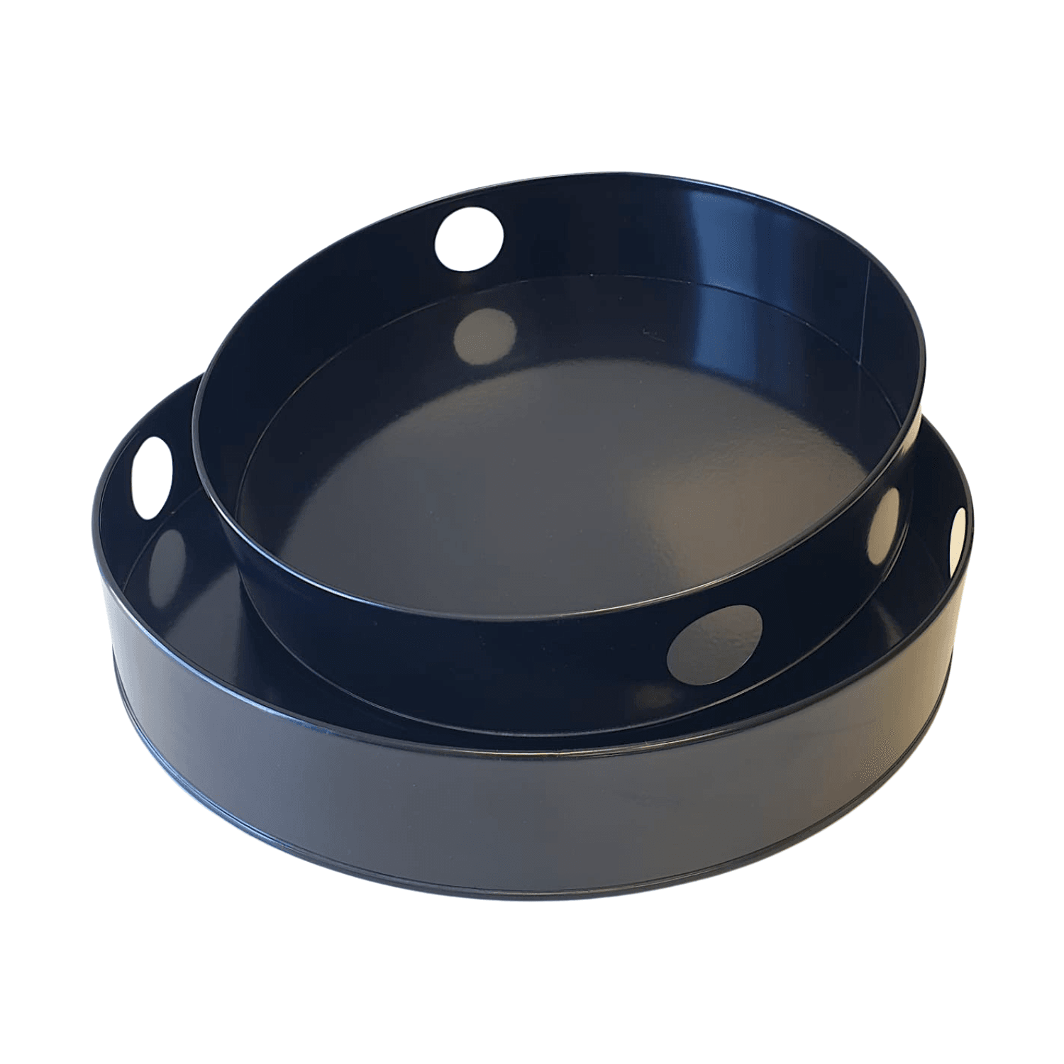 Set Bandejas Metalicas Redondas Negras 1 Set Bandejas Metalicas Redondas Negras