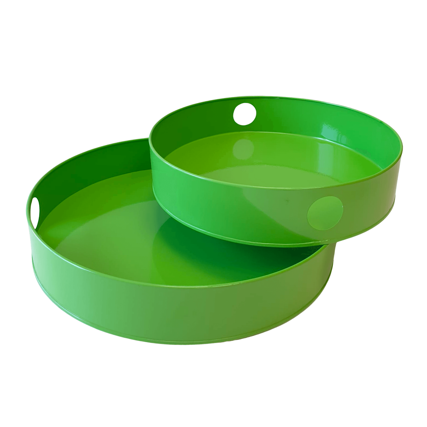 Set Bandejas Metalicas Redondas Verdes 2 Set Bandejas Metalicas Redondas Verdes - Imagen 2