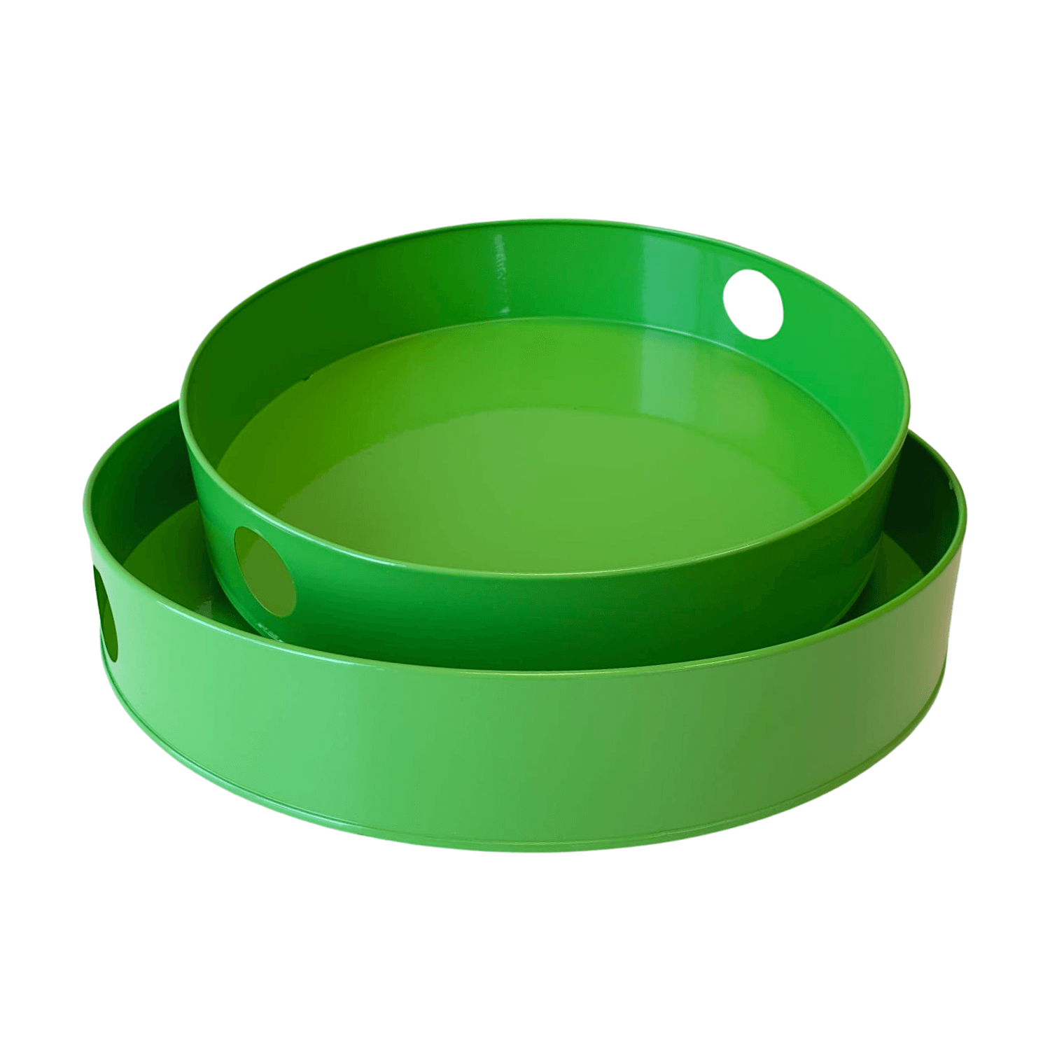 Set Bandejas Metalicas Redondas Verdes 1 Set Bandejas Metalicas Redondas Verdes