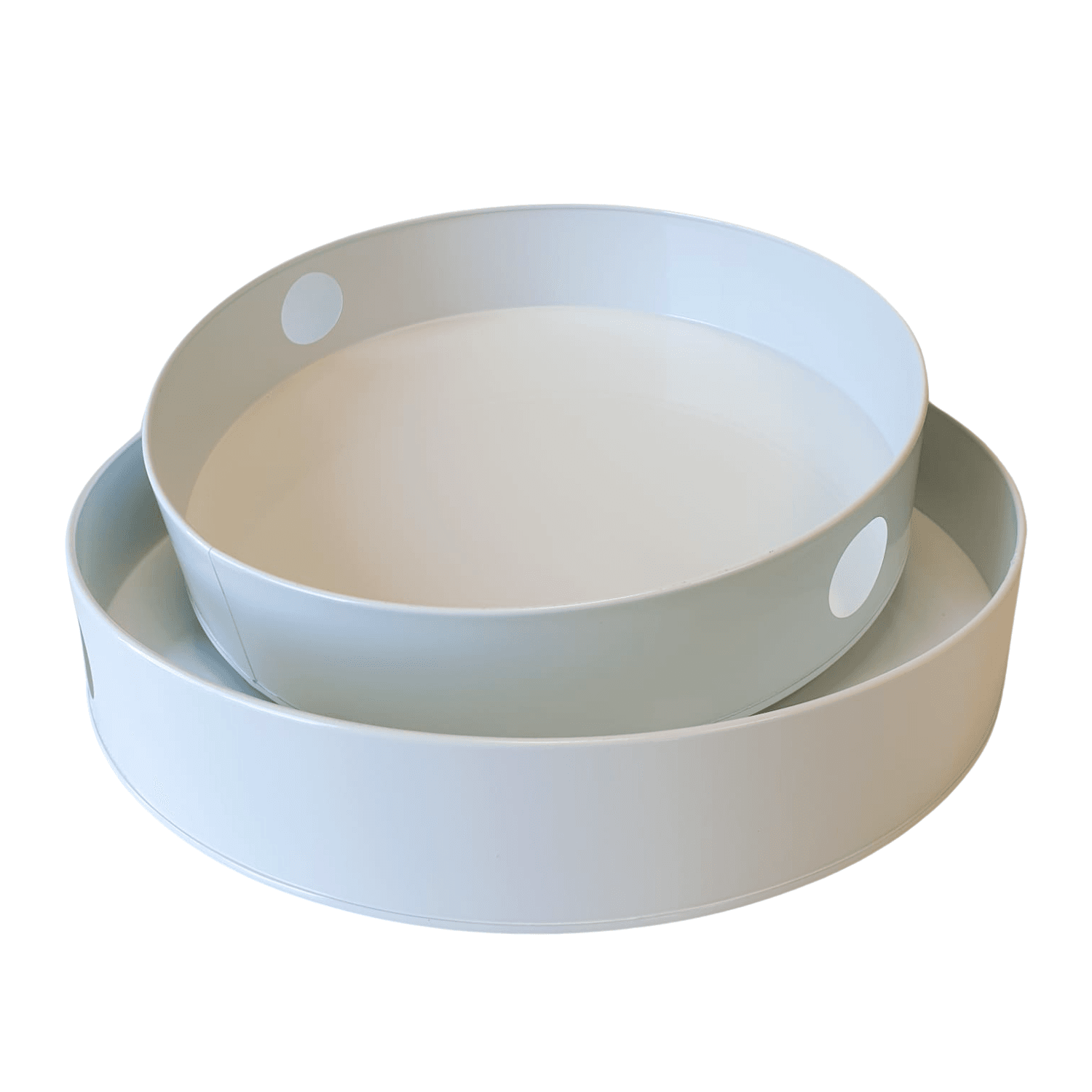 Set Bandejas Metalicas Redondas Blancas 1 Set Bandejas Metalicas Redondas Blancas