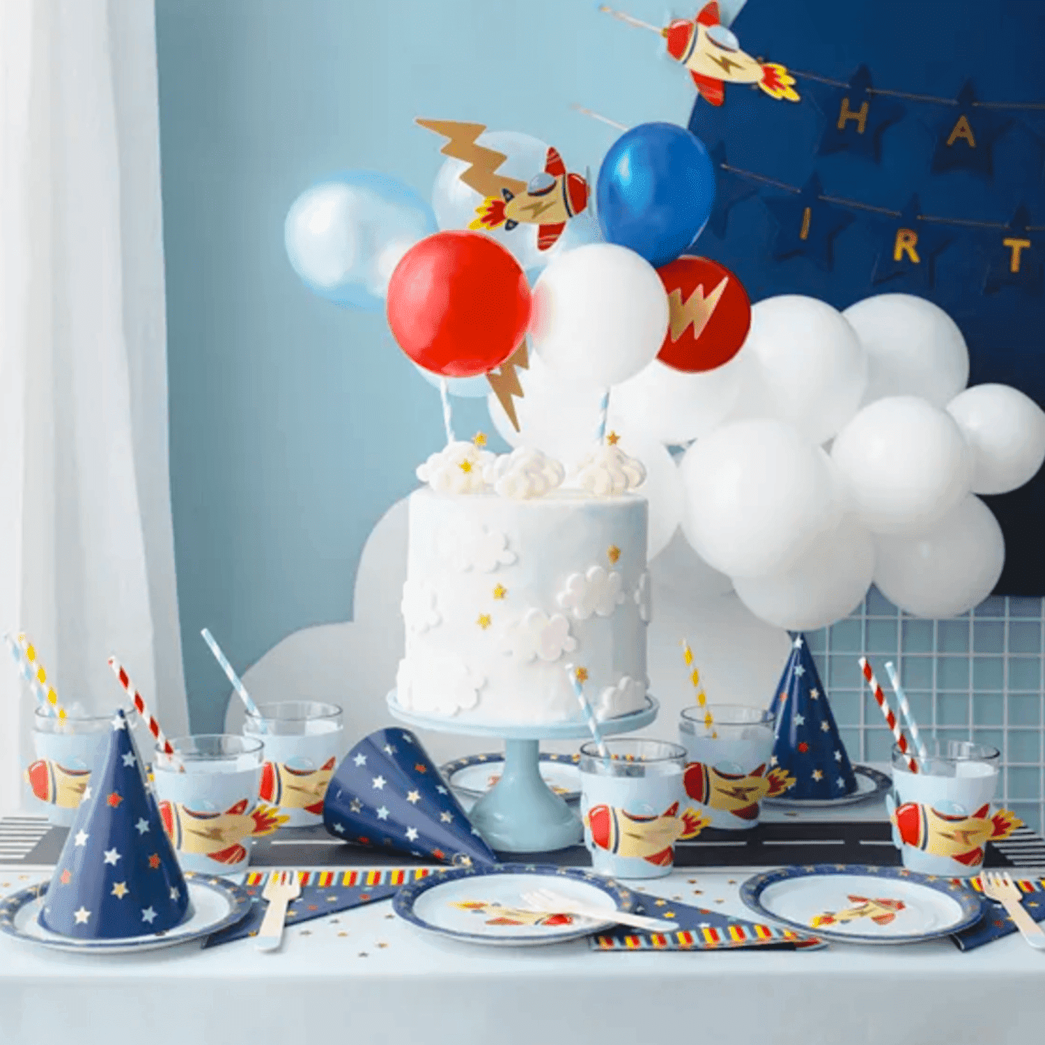 Topper Para Tarta Globos Partydeco - Avion 2 Topper Para Tarta Globos Partydeco - Avion - Imagen 2