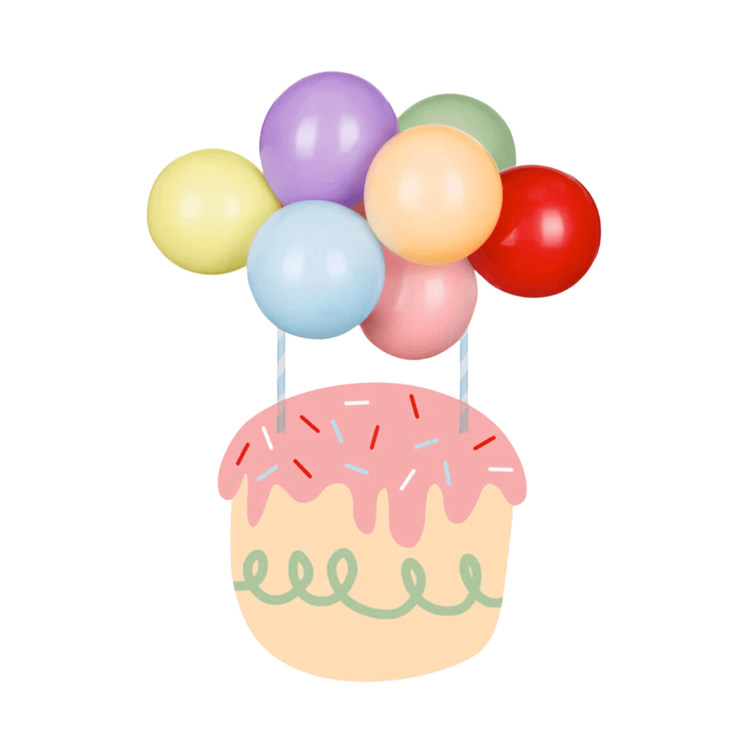 Topper Para Tarta Globos Partydeco - Arcoiris 2 Topper Para Tarta Globos Partydeco - Arcoiris - Imagen 2