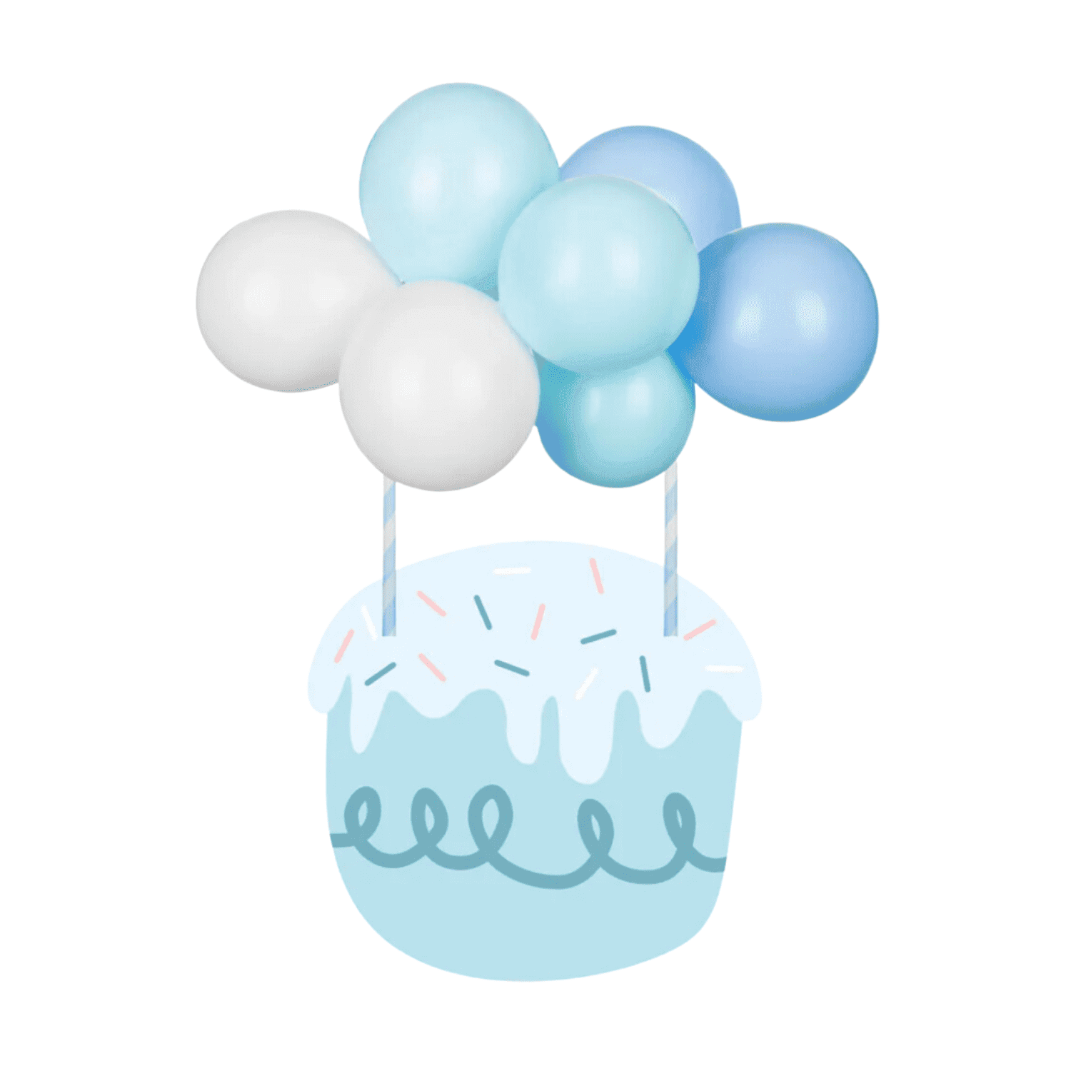 Topper Para Tarta Globos Partydeco - Azules 2 Topper Para Tarta Globos Partydeco - Azules - Imagen 2