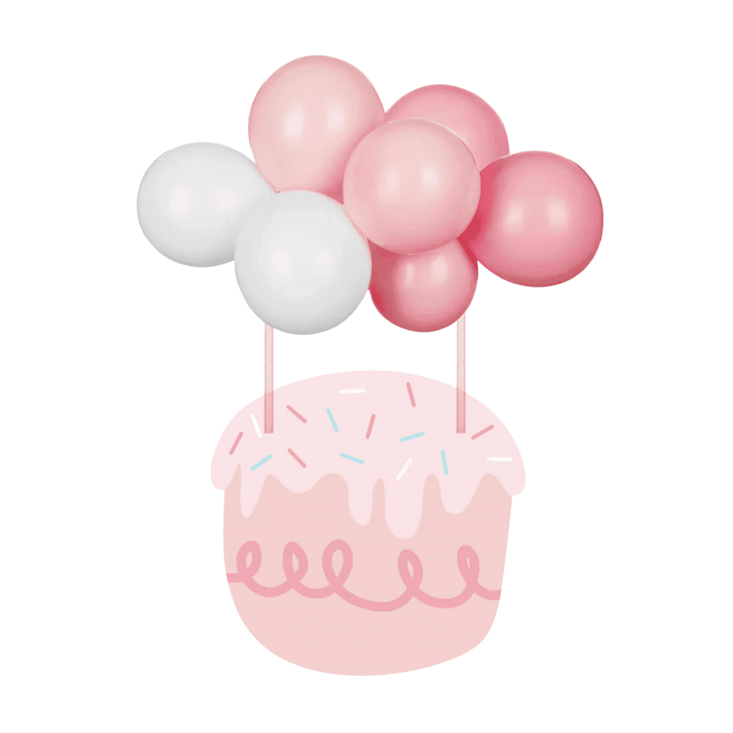 Topper Para Tarta Globos Partydeco - Rosas 2 Topper Para Tarta Globos Partydeco - Rosas - Imagen 2