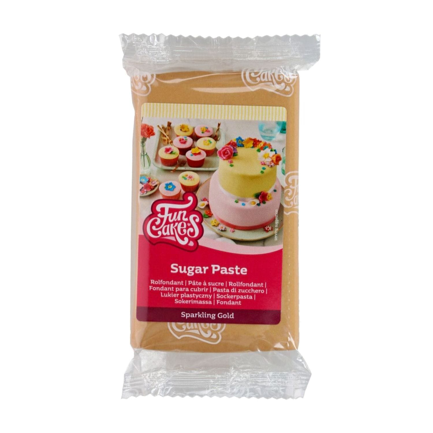 Fondant Funcakes - Dorado Brillante 250 G 1 Fondant Funcakes - Dorado Brillante 250 G