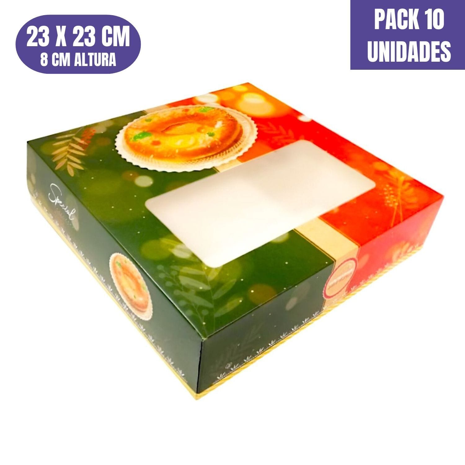Cajas Para Roscon De Reyes Roja Y Verde - 23 X 8 Cm (10 Unidades) 1 Cajas Para Roscon De Reyes Roja Y Verde - 23 X 8 Cm (10 Unidades)