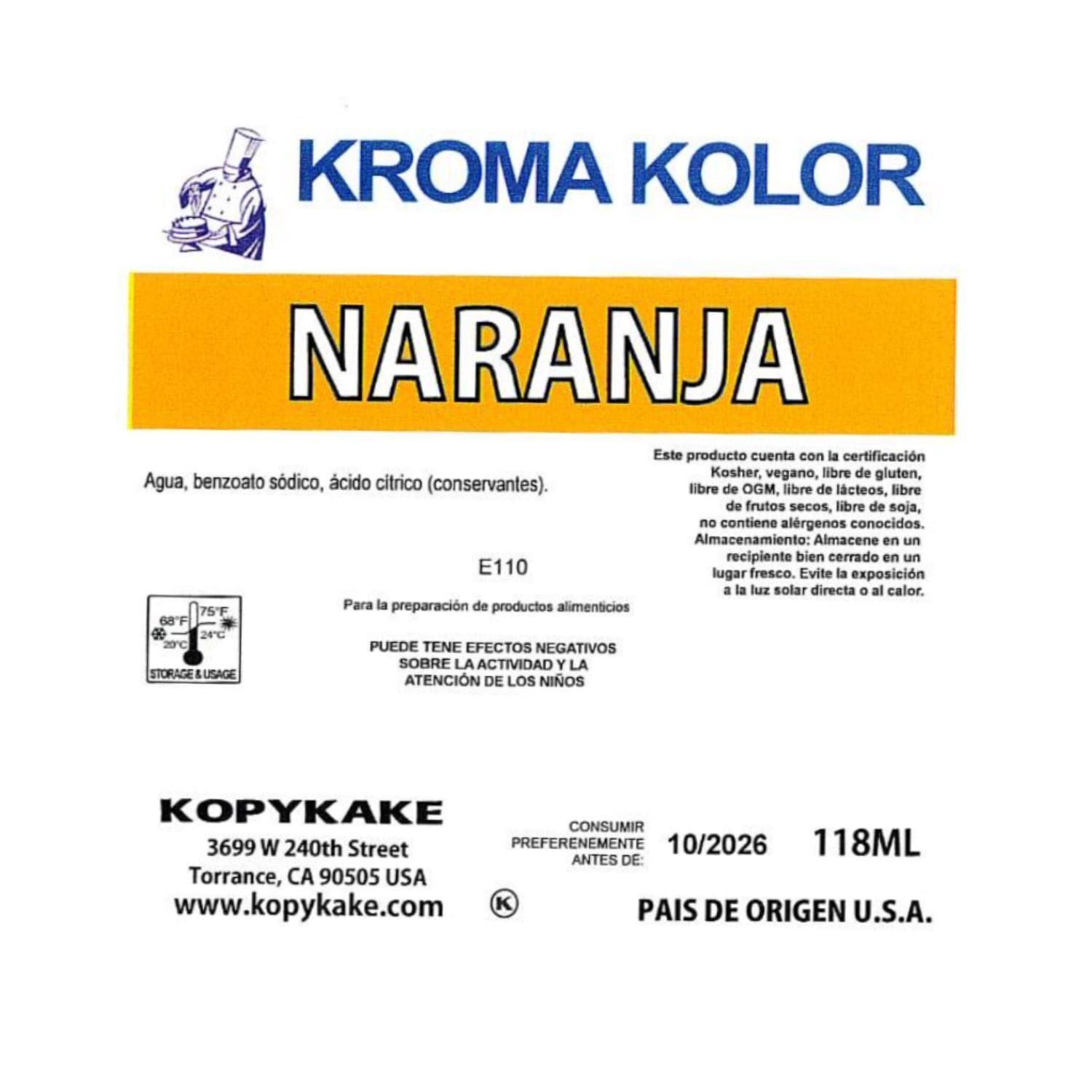 Colorante Aerografo "kroma Kolor" Kopykake - Naranja (118 Ml) 3 Colorante Aerografo "kroma Kolor" Kopykake - Naranja (118 Ml) - Imagen 3