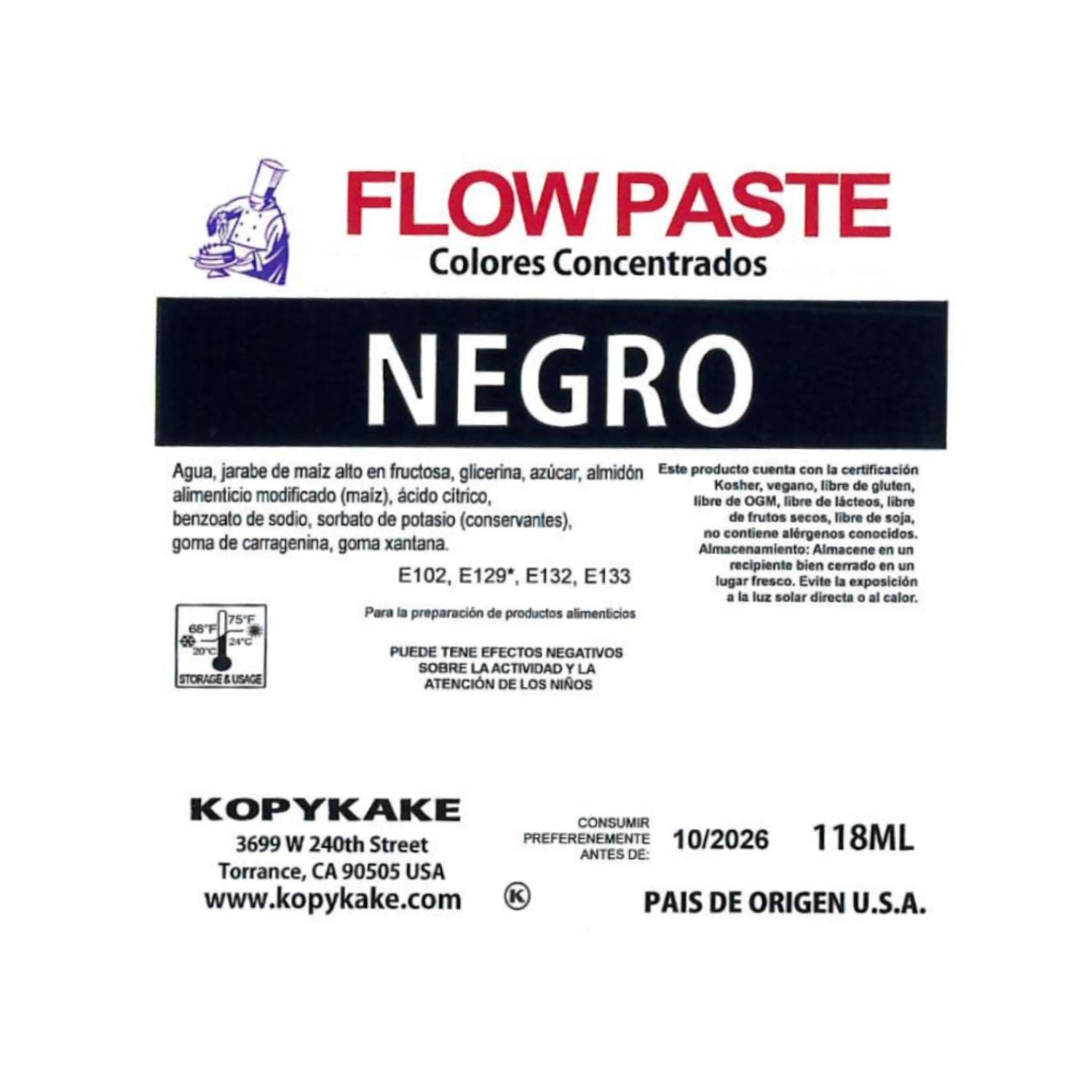 COLORANTE EN GEL "FLOW PASTE" KOPYKAKE - NEGRO (118 ML) 3 COLORANTE EN GEL "FLOW PASTE" KOPYKAKE - NEGRO (118 ML) - Imagen 3