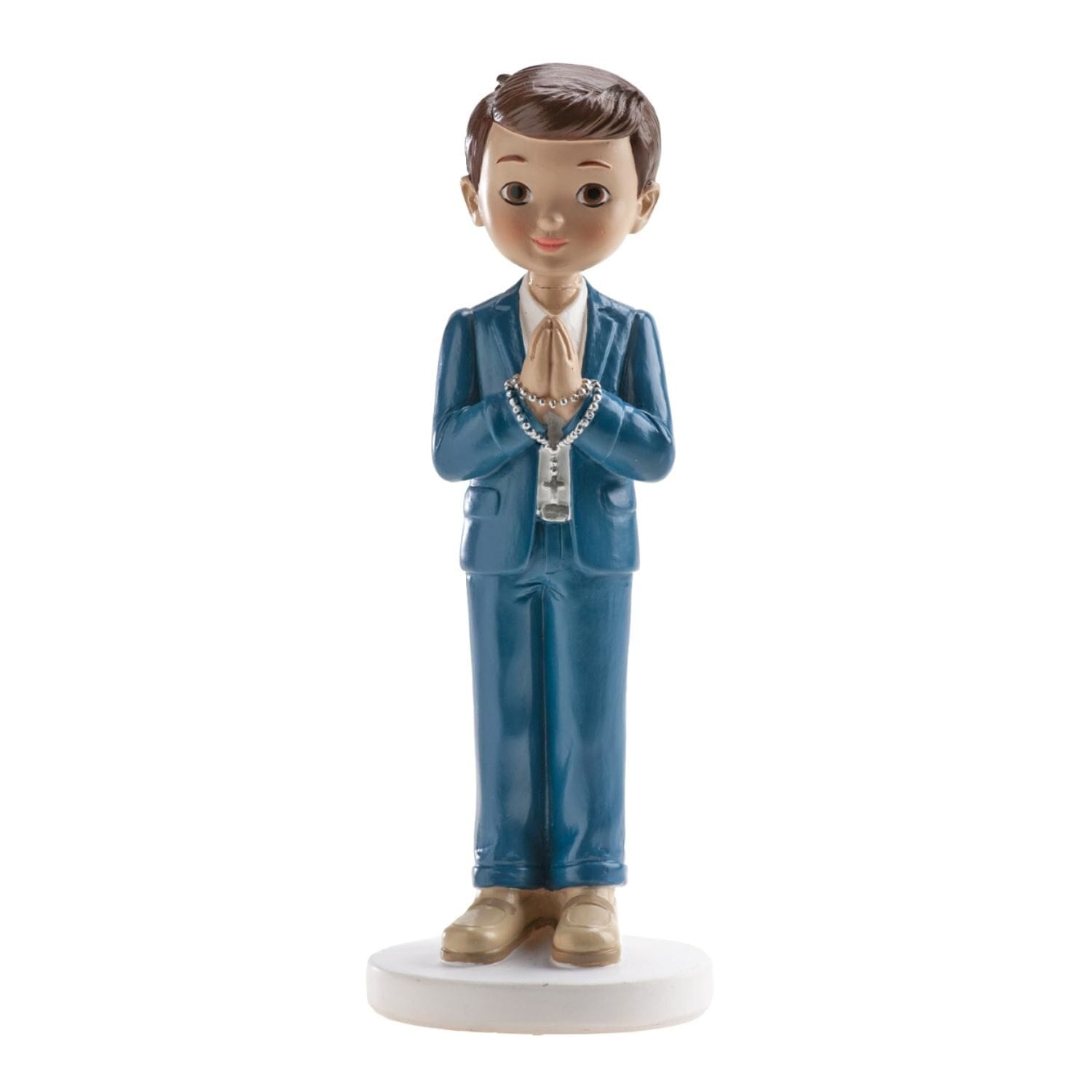 Figura Para Tarta Comunion - NiÑo Con Traje Azul Y Rosario 1 Figura Para Tarta Comunion - NiÑo Con Traje Azul Y Rosario