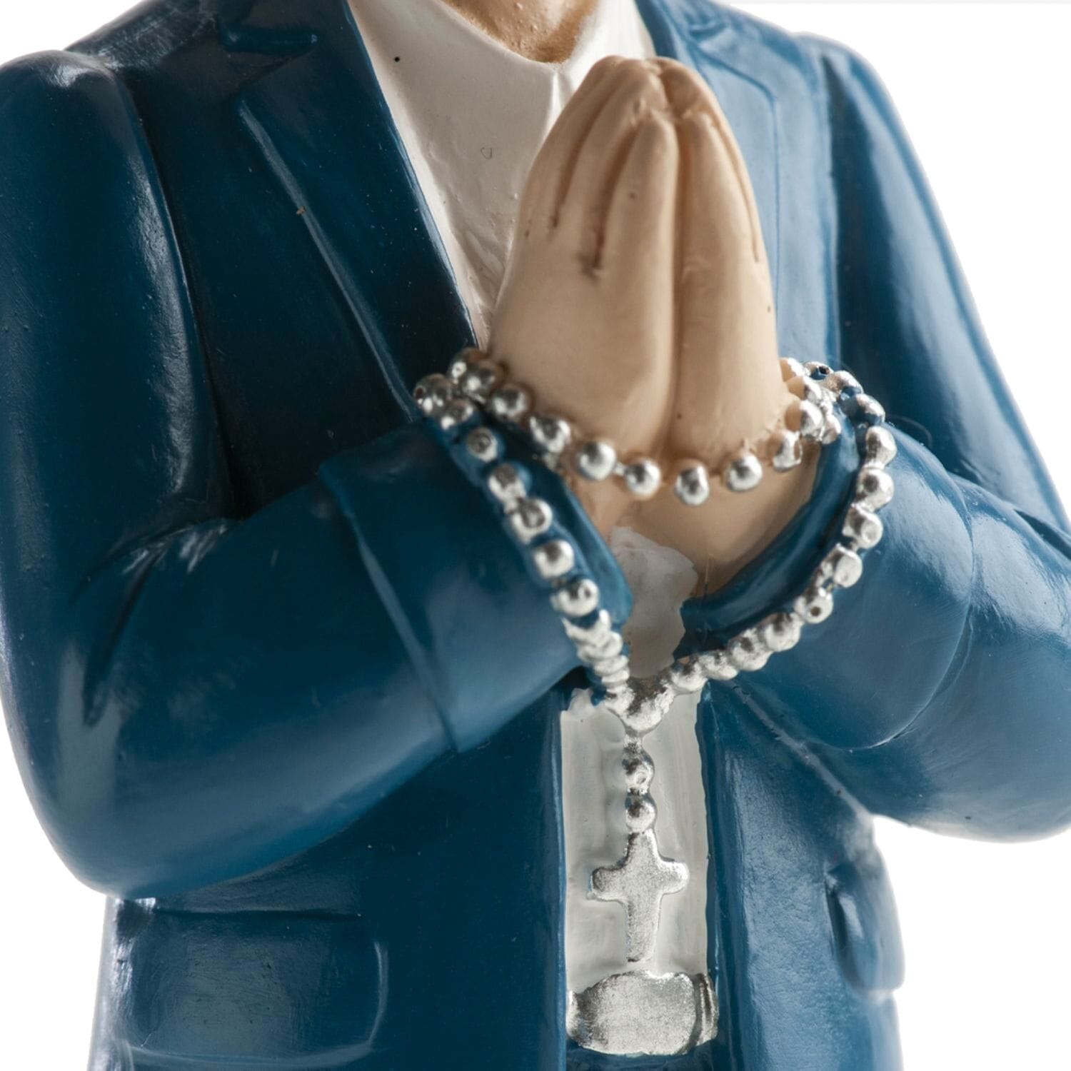 Figura Para Tarta Comunion - NiÑo Con Traje Azul Y Rosario 2 Figura Para Tarta Comunion - NiÑo Con Traje Azul Y Rosario - Imagen 2