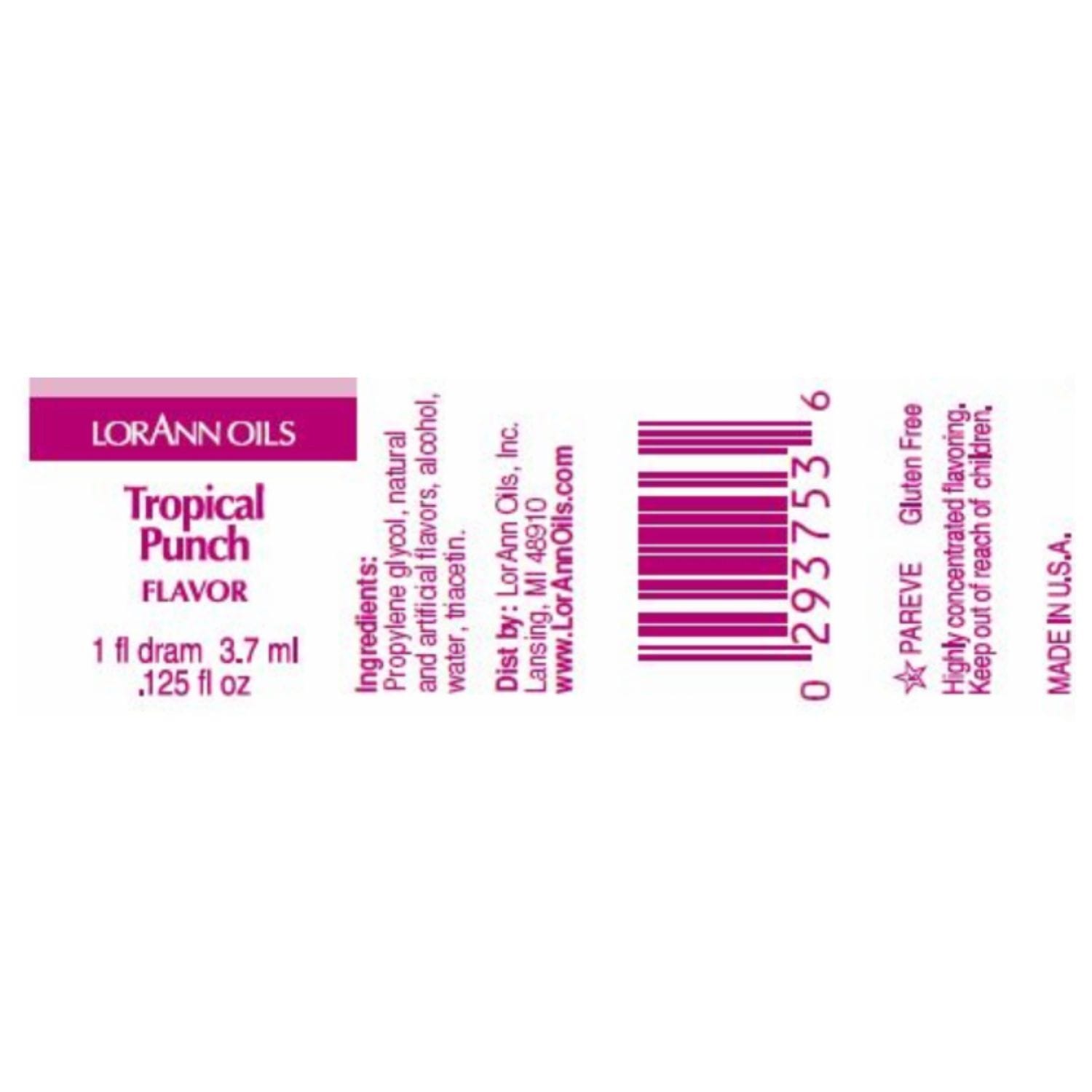 Aroma Concentrado Lorann - Frutas Tropicales / Tropical Punch (3,7 Ml) 2 Aroma Concentrado Lorann - Frutas Tropicales / Tropical Punch (3,7 Ml) - Imagen 2