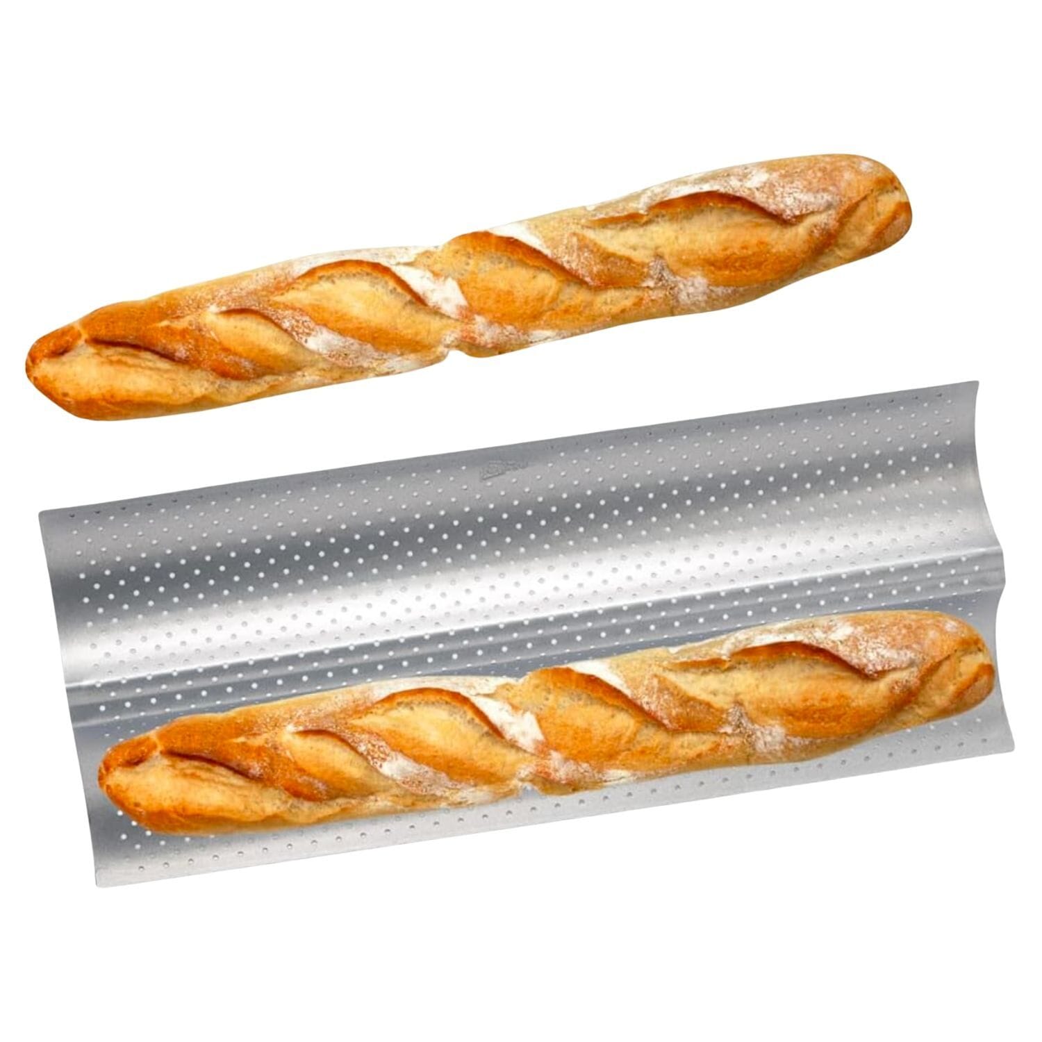 MOLDE DE ACERO PARA 2 PANES PATISSE - 38 X 17 CM 2 MOLDE DE ACERO PARA 2 PANES PATISSE - 38 X 17 CM - Imagen 2