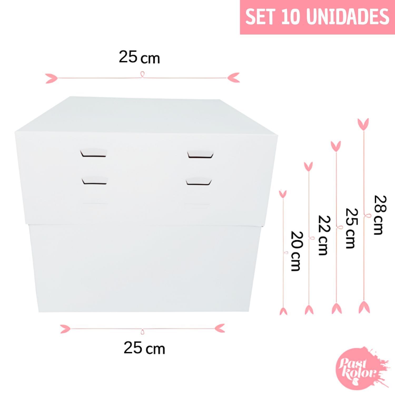 Set 10 Cajas Para Tarta 4 Alturas Ajustables - 25 Cm 1 Set 10 Cajas Para Tarta 4 Alturas Ajustables - 25 Cm