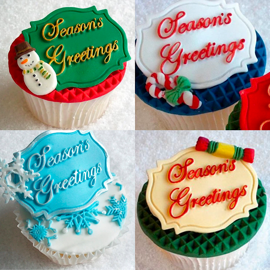 Molde Silicona Katy Sue - Mini Placa "season's Greetings" / "felices Fiestas" 2 Molde Silicona Katy Sue - Mini Placa "season's Greetings" / "felices Fiestas" - Imagen 2