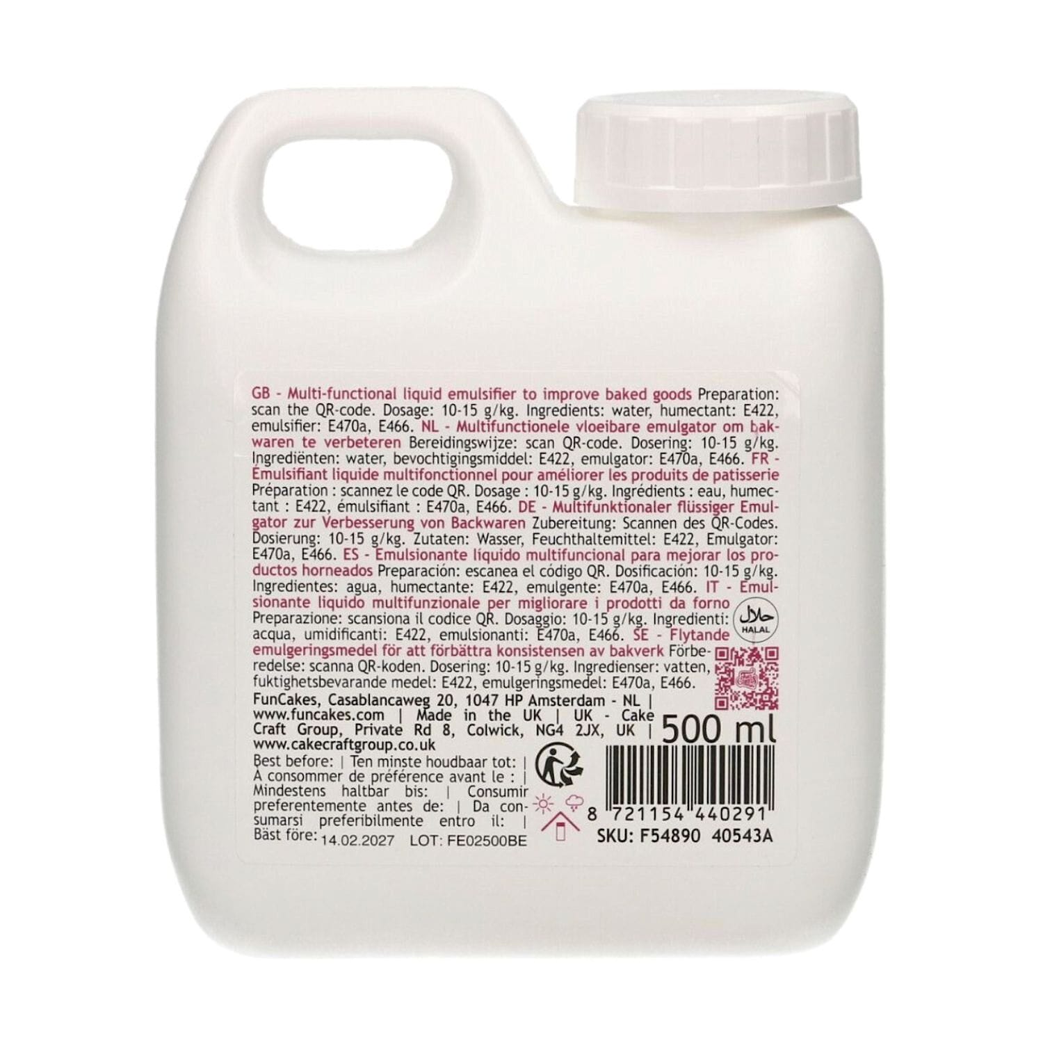 EMULSIONANTE LIQUIDO MULTIFUNCIONAL FUNCAKES - 500 ML 2 EMULSIONANTE LIQUIDO MULTIFUNCIONAL FUNCAKES - 500 ML - Imagen 2