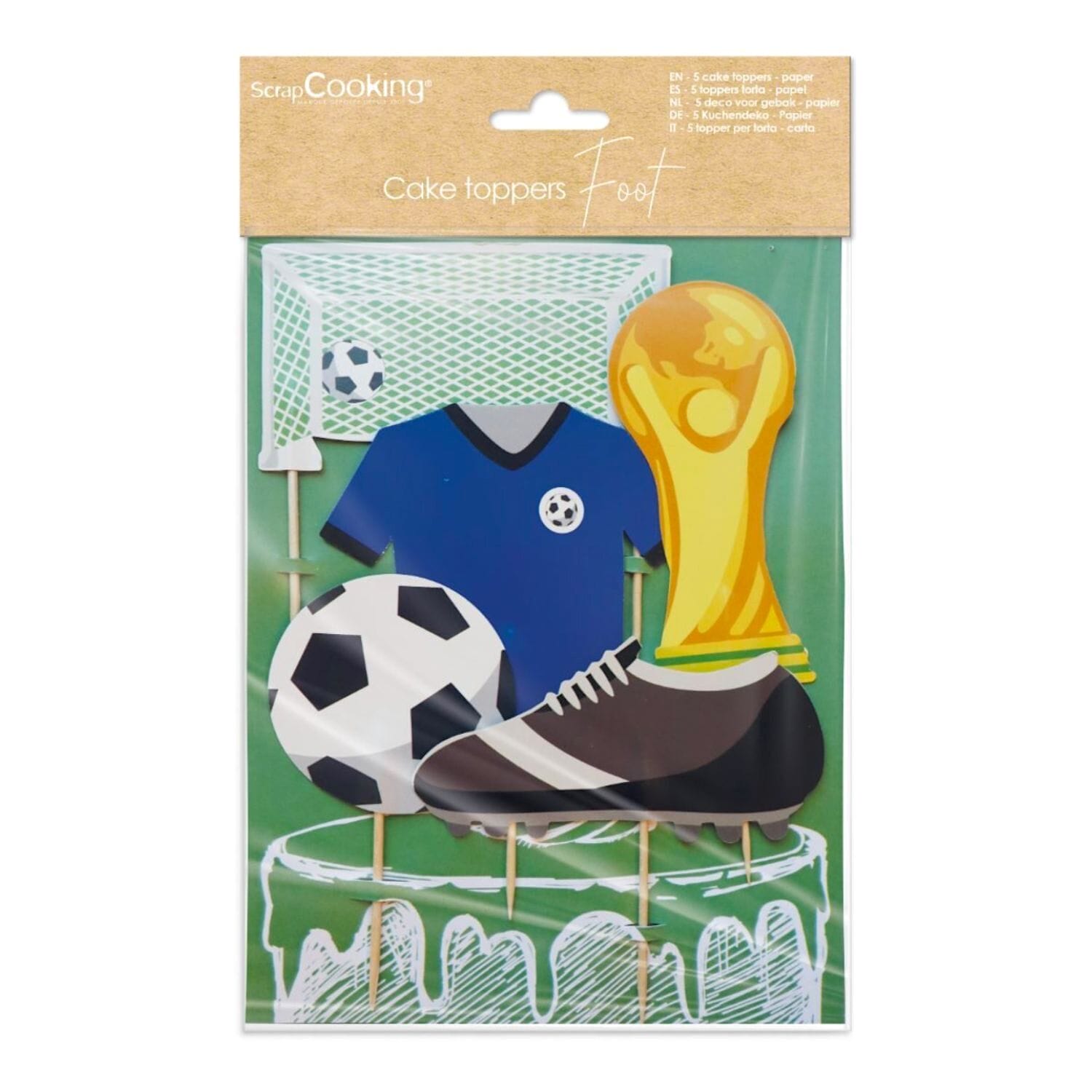 Toppers Para Tarta Scrapcooking - Futbol 2 Toppers Para Tarta Scrapcooking - Futbol - Imagen 2