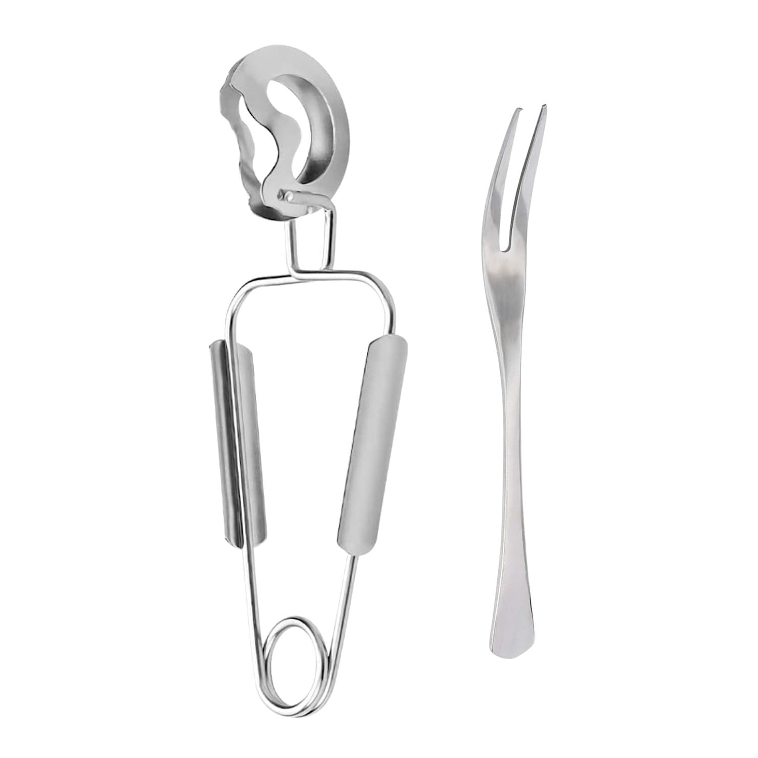 Set Pinzas Y Tenedor Para Caracoles De Acero Inoxidable 1 Set Pinzas Y Tenedor Para Caracoles De Acero Inoxidable