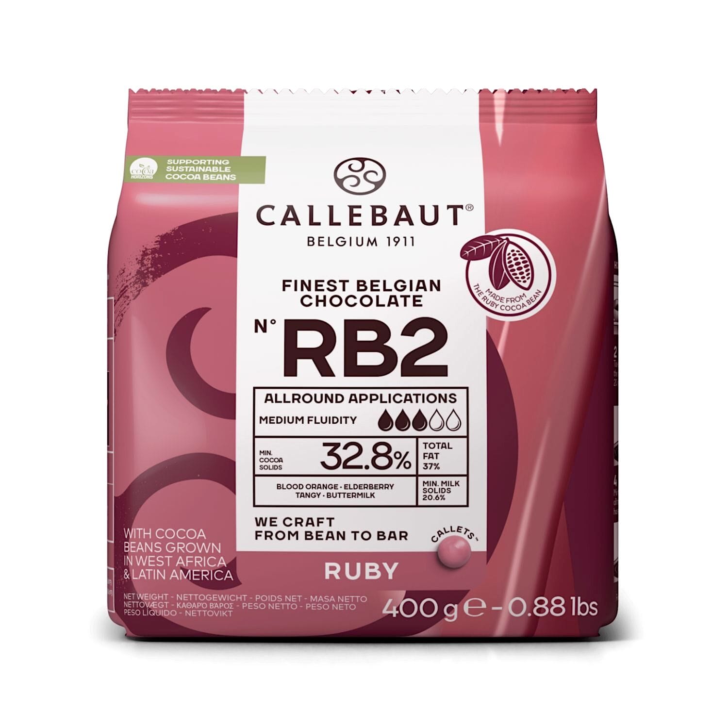 Callets De Chocolate Ruby Callebaut 400 G 1 Callets De Chocolate Ruby Callebaut 400 G