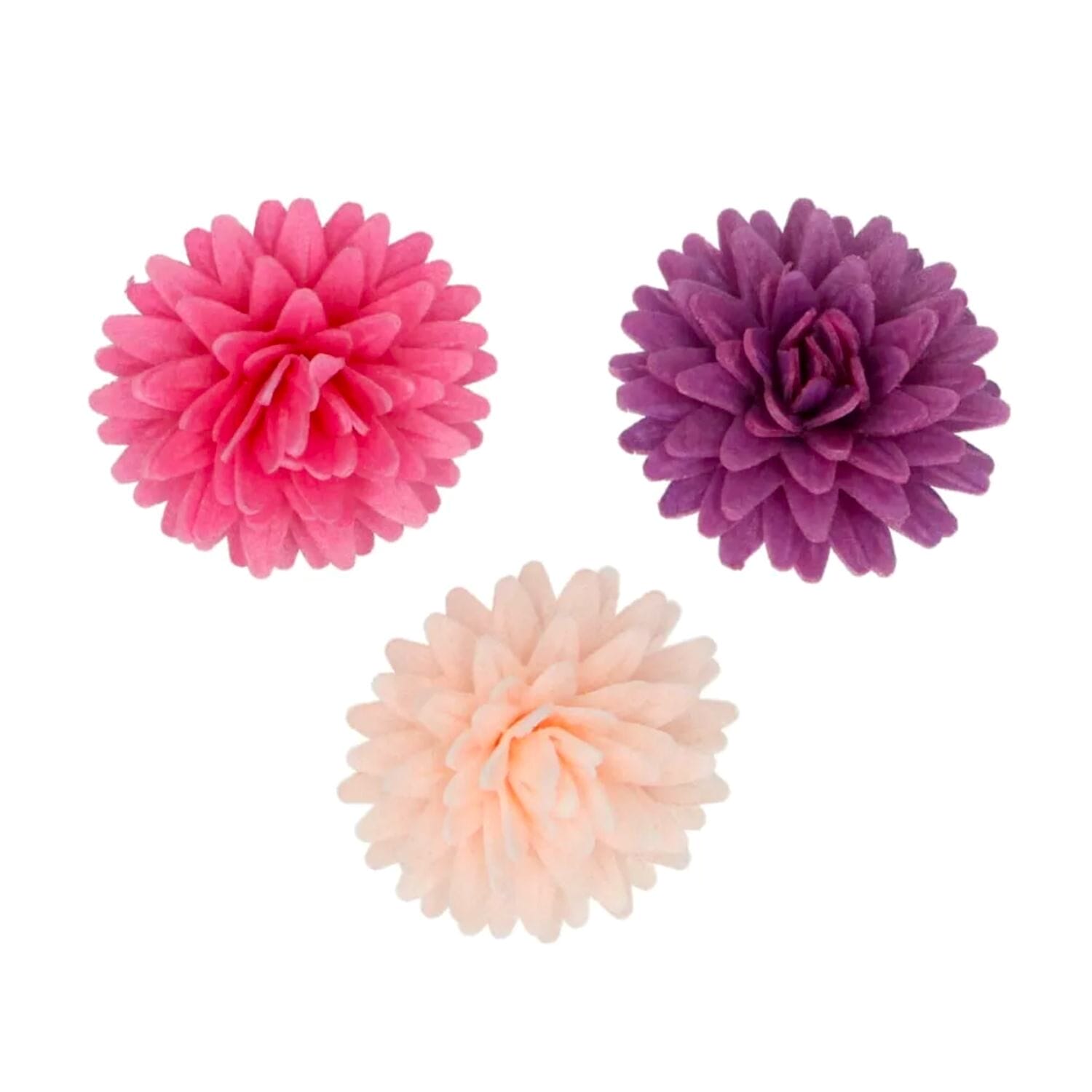 Flores De Papel Comestibles Funcakes - Mix Pompon / Margarita Mediana 1 Flores De Papel Comestibles Funcakes - Mix Pompon / Margarita Mediana