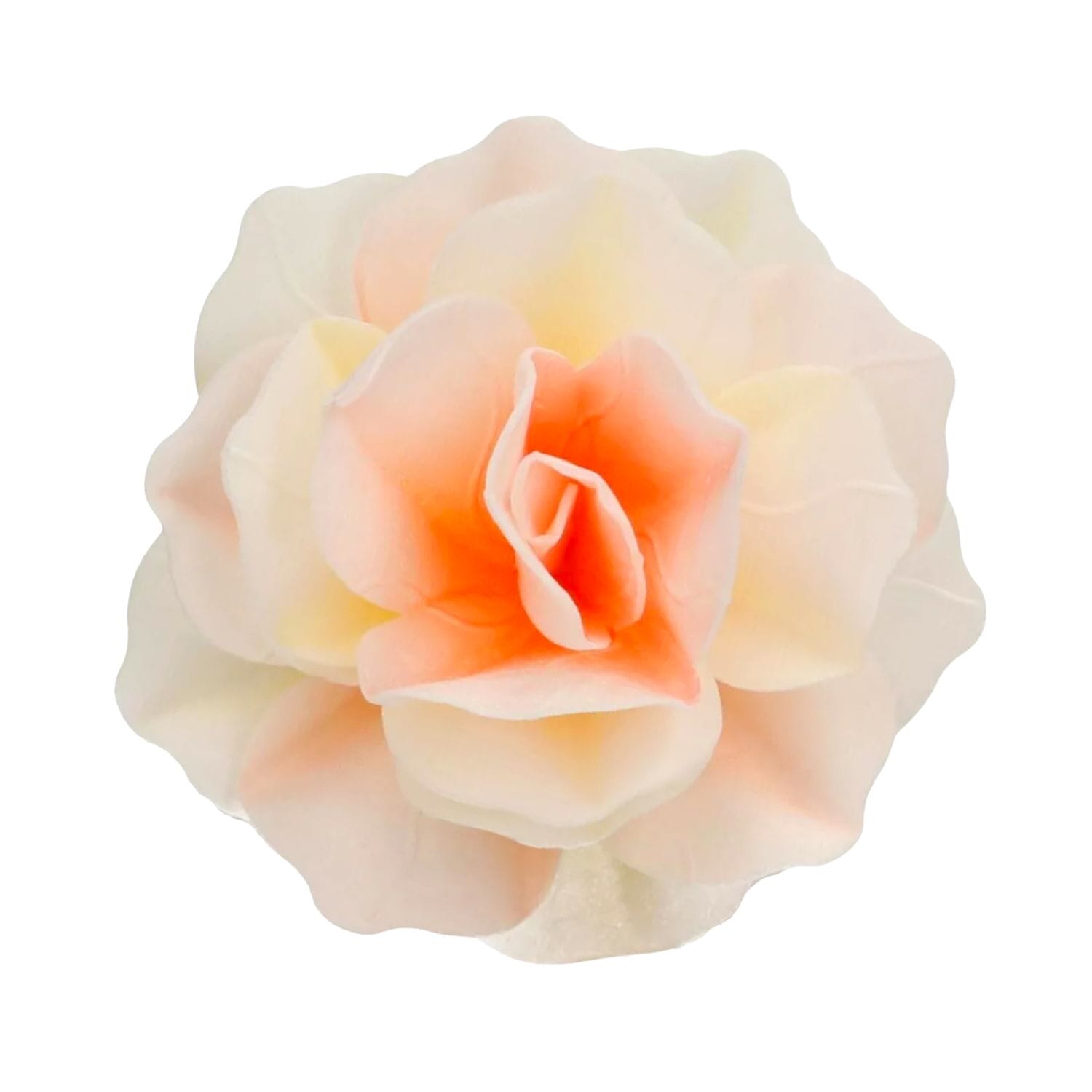 Flor De Papel Comestible Funcakes - Rosa Pastella Amarillo / Naranja Ombre Grande 1 Flor De Papel Comestible Funcakes - Rosa Pastella Amarillo / Naranja Ombre Grande