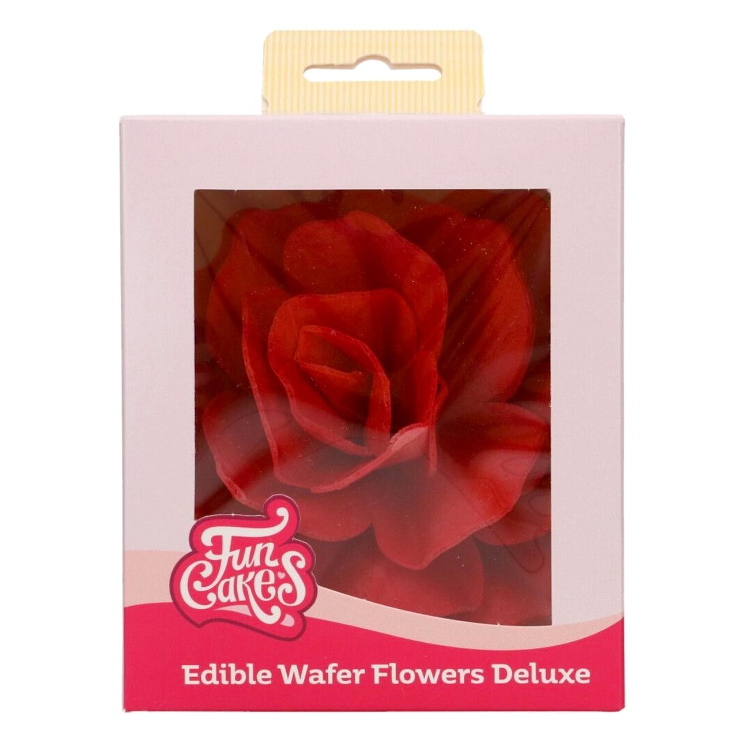 Flor De Papel Comestible Funcakes - Rosa Pastella Roja Grande 2 Flor De Papel Comestible Funcakes - Rosa Pastella Roja Grande - Imagen 2