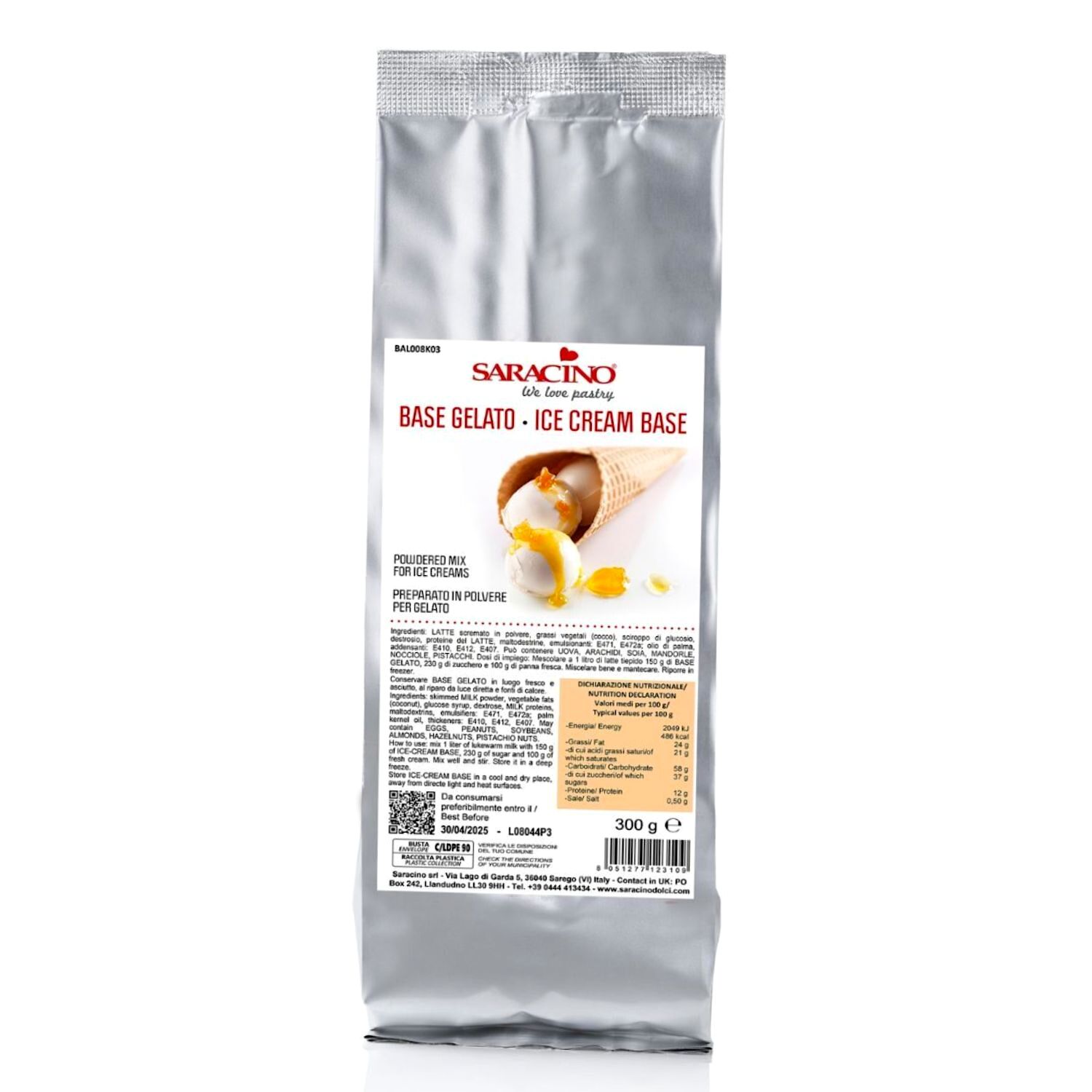 Preparado Base Para Helados Saracino - 300 G 1 Preparado Base Para Helados Saracino - 300 G