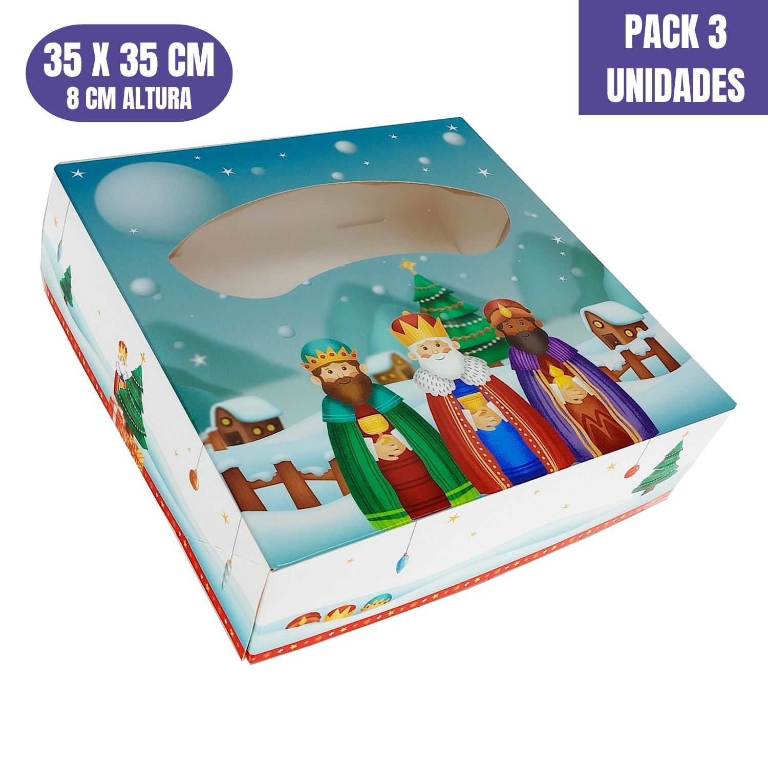 Cajas Para Roscon De Reyes Magos - 35 X 8 Cm (3 Unidades) 1 Cajas Para Roscon De Reyes Magos - 35 X 8 Cm (3 Unidades)
