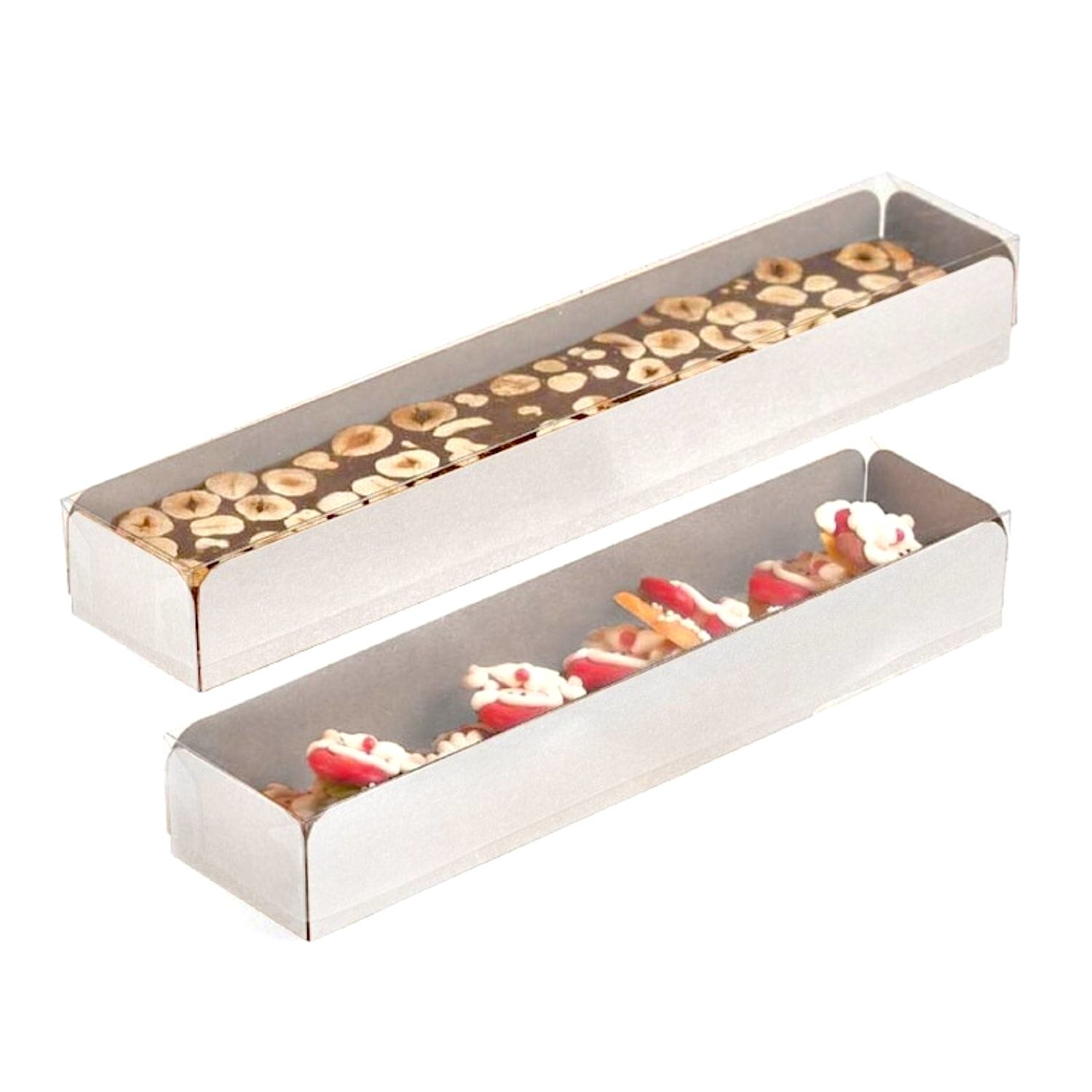Caja Para Turron Tipo Tunel (base Blanca + Tapa Transparente) - 20 Cm 1 Caja Para Turron Tipo Tunel (base Blanca + Tapa Transparente) - 20 Cm
