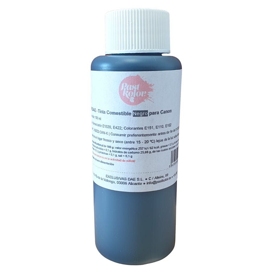Bote De Recarga Tinta Comestible (canon) Pastkolor - Negro 2 Bote De Recarga Tinta Comestible (canon) Pastkolor - Negro - Imagen 2