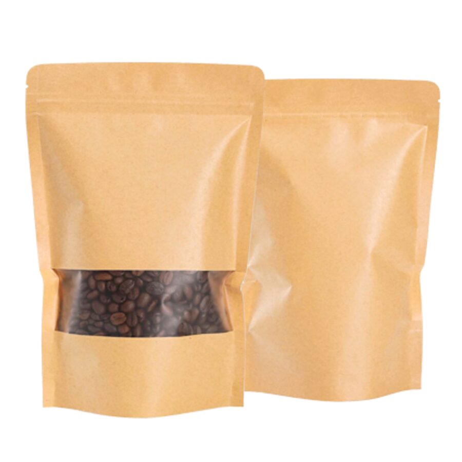 Bolsa Papel Kraft Con Cierre Zip Y Ventana - Grande 2 Bolsa Papel Kraft Con Cierre Zip Y Ventana - Grande - Imagen 2