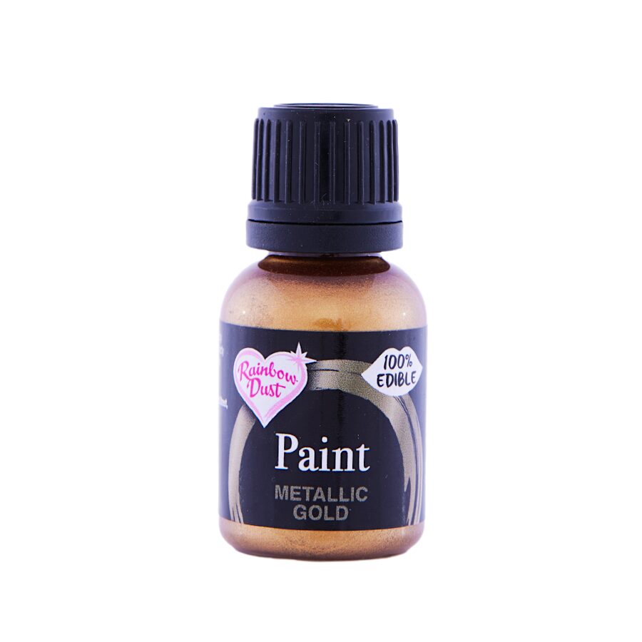 Pintura Metalizada Comestible Rainbow Dust - Gold / Oro (25 Ml) 2 Pintura Metalizada Comestible Rainbow Dust - Gold / Oro (25 Ml) - Imagen 2