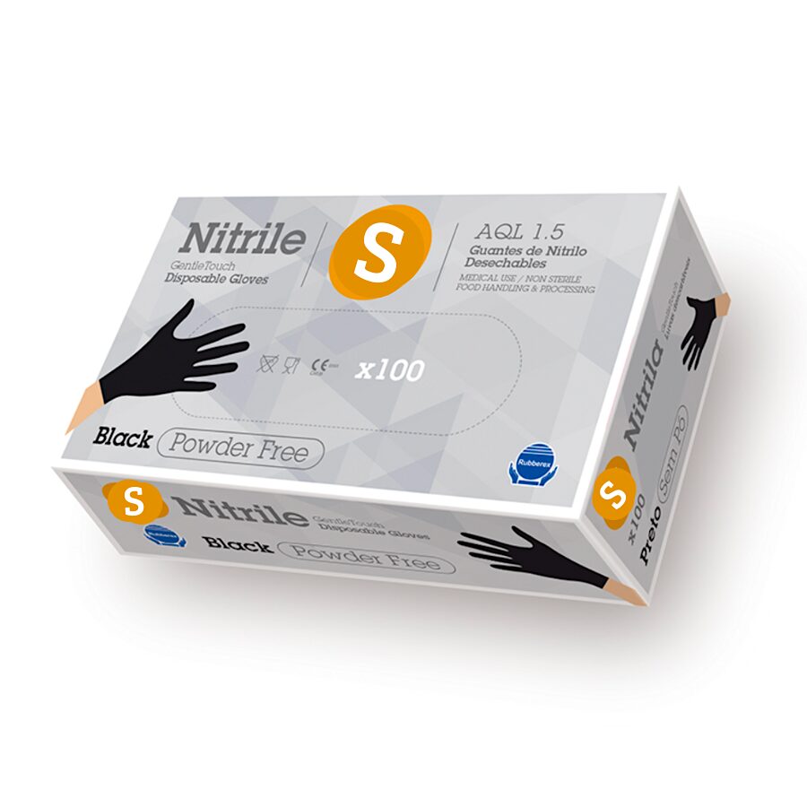 Guantes De Nitrilo Rubberex Negros - S (pequeÑos) 3,2 G 2 Guantes De Nitrilo Rubberex Negros - S (pequeÑos) 3,2 G - Imagen 2