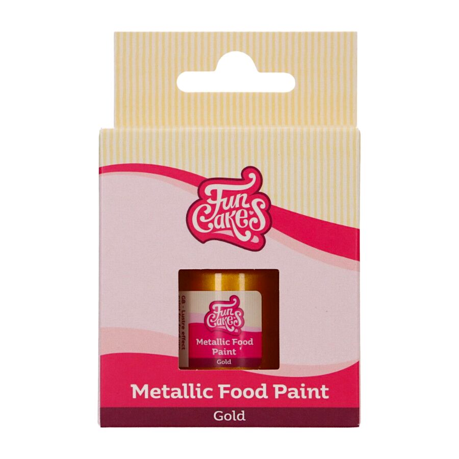 Pintura Metalizada Comestible Funcakes - Oro / Gold 30 Ml 2 Pintura Metalizada Comestible Funcakes - Oro / Gold 30 Ml - Imagen 2