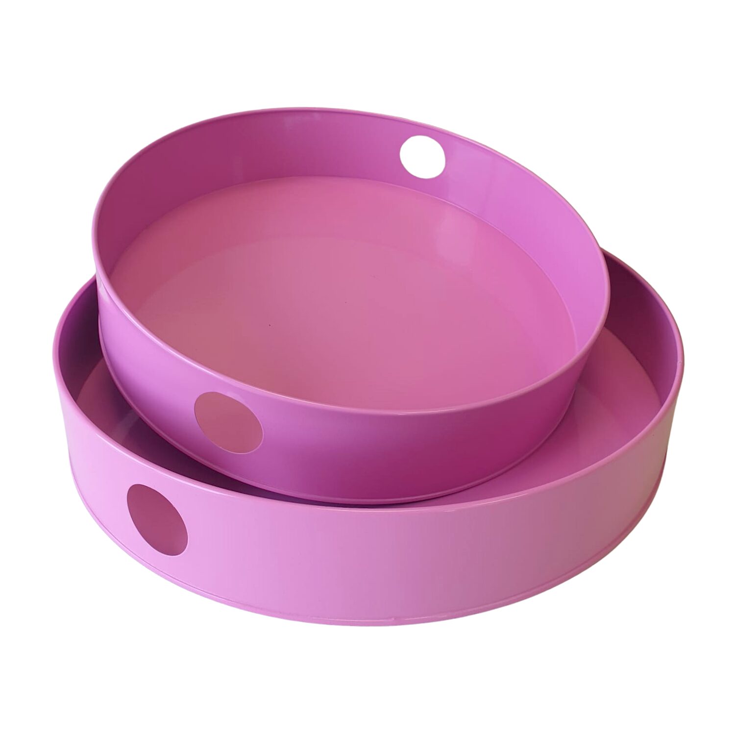 Set Bandejas Metalicas Redondas Rosas 1 Set Bandejas Metalicas Redondas Rosas