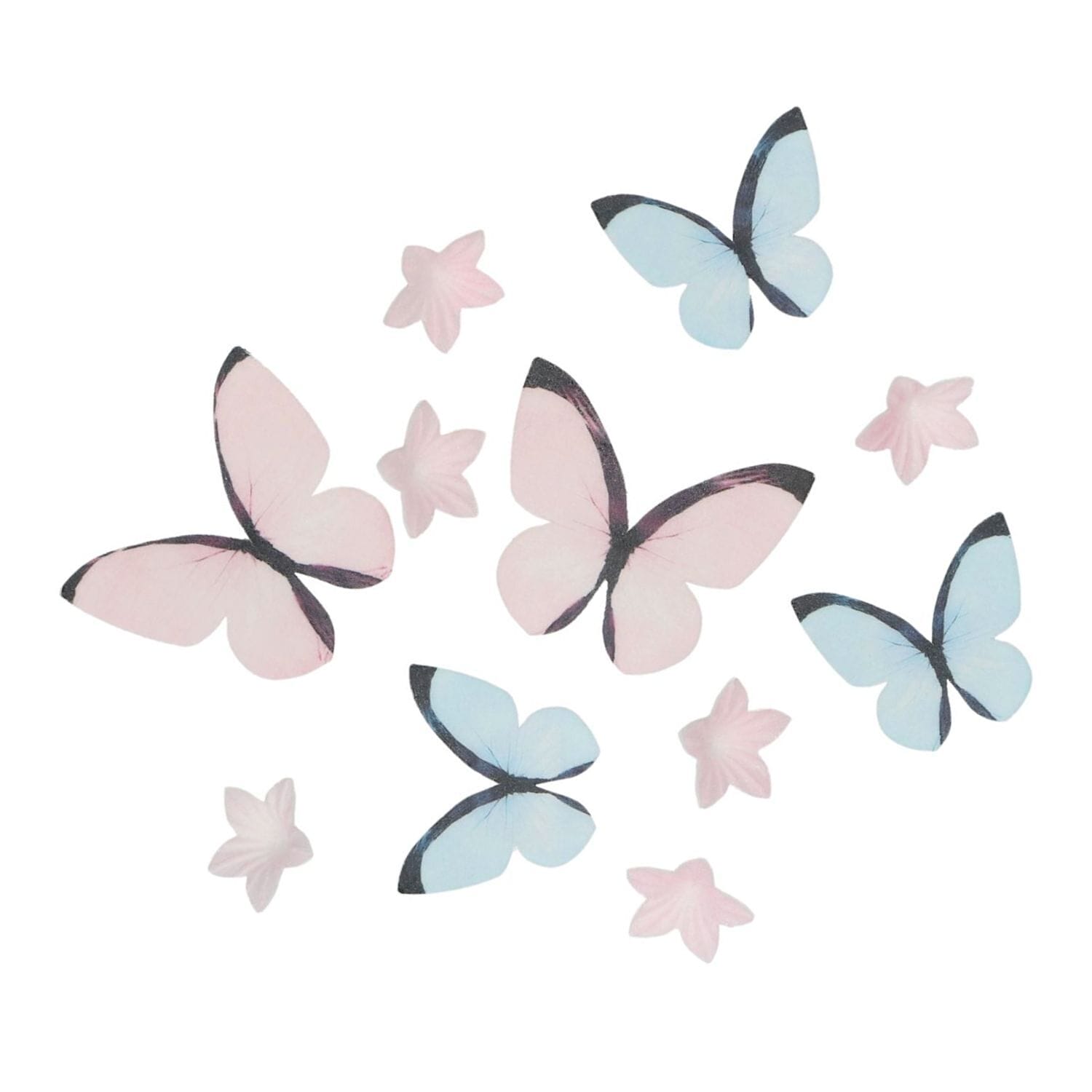 Flores Y Mariposas Comestibles De Oblea Wilton - Colores Pastel 2 Flores Y Mariposas Comestibles De Oblea Wilton - Colores Pastel - Imagen 2