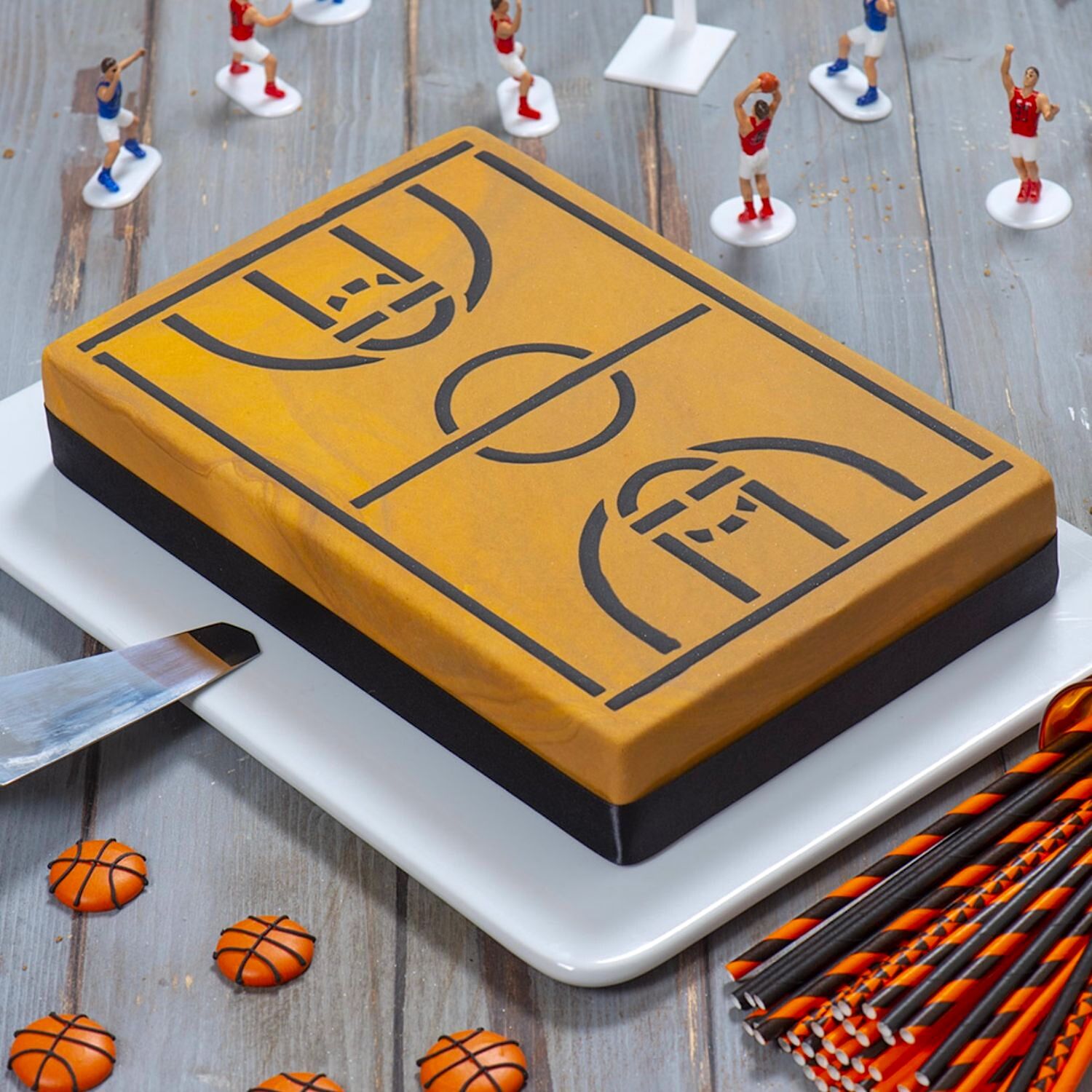 Plantilla Decorativa Para Tartas Campo De Baloncesto – Decora 2 Plantilla Decorativa Para Tartas Campo De Baloncesto – Decora - Imagen 2
