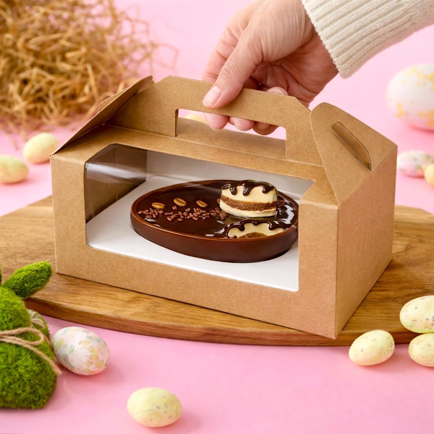 Caja Kraft Con Ventana Para Huevo De Pascua Con Base Ajustable 2 Caja Kraft Con Ventana Para Huevo De Pascua Con Base Ajustable - Imagen 2