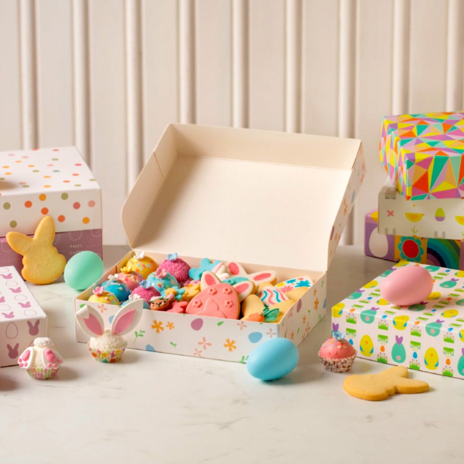 Caja Para Dulces De Pascua Decora (23,5 X 16 X 5 Cm) - DiseÑo Flores Y Huevos 3 Caja Para Dulces De Pascua Decora (23,5 X 16 X 5 Cm) - DiseÑo Flores Y Huevos - Imagen 3