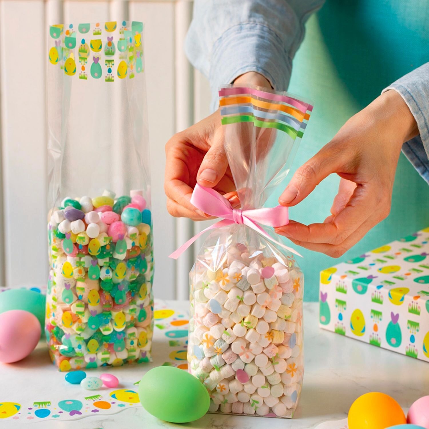 Bolsas Para Dulces De Pascua Decora - DiseÑo Flores Y Huevos 2 Bolsas Para Dulces De Pascua Decora - DiseÑo Flores Y Huevos - Imagen 2