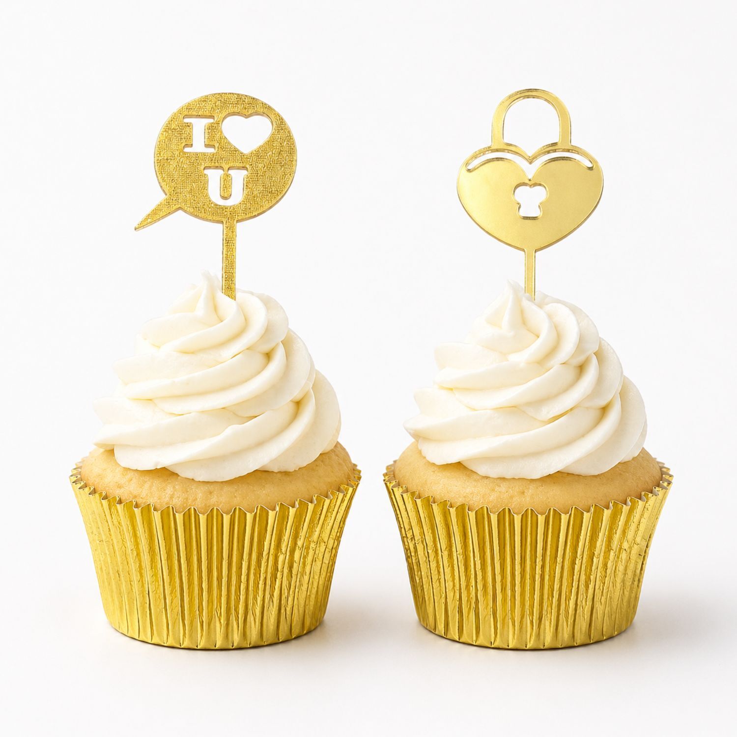 Set Cupcakes Boda Y Celebraciones Con Capsulas Doradas Y Toppers (32 U) 2 Set Cupcakes Boda Y Celebraciones Con Capsulas Doradas Y Toppers (32 U) - Imagen 2