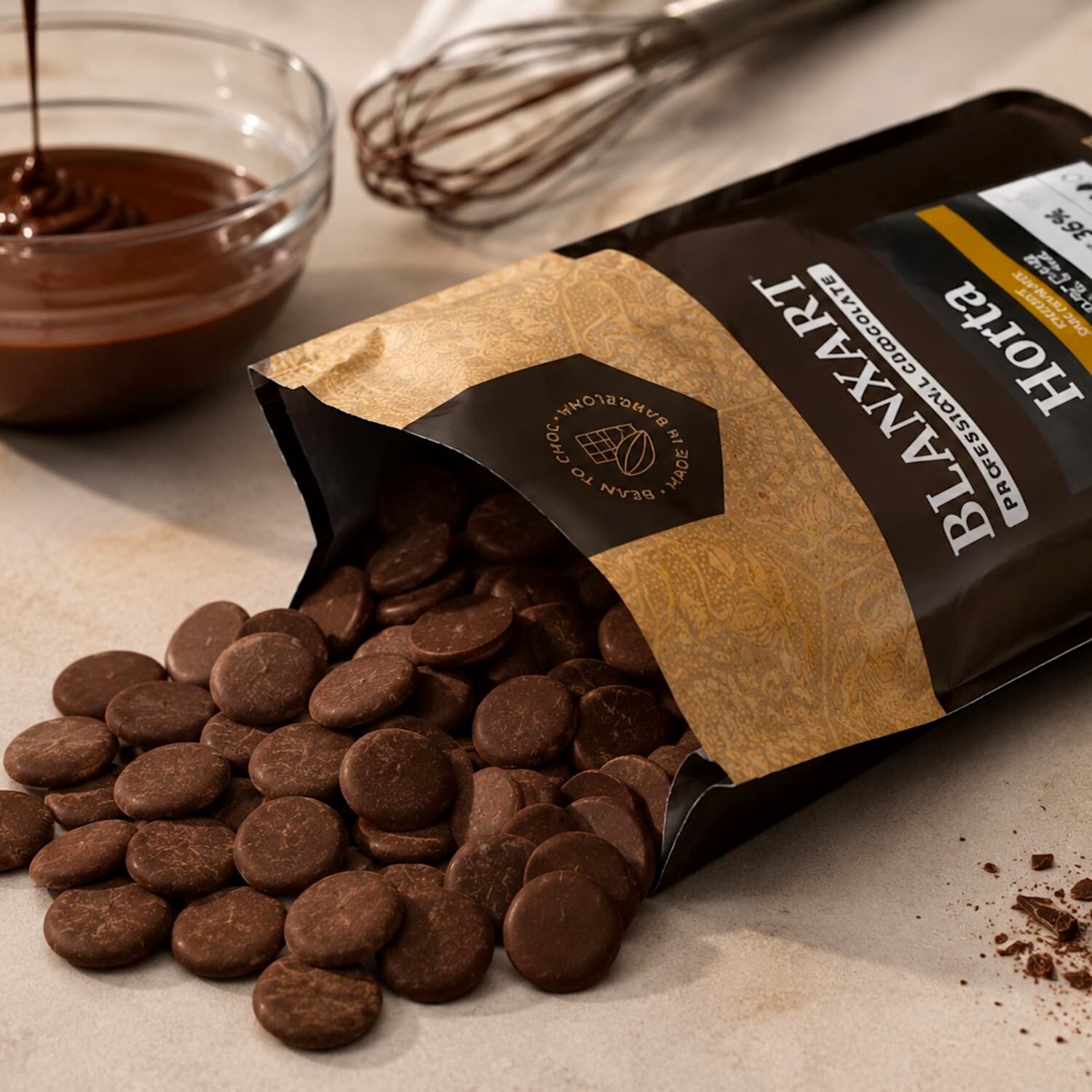 Cobertura De Chocolate Negro Horta (55 %) Blanxart - 1 Kg 3 Cobertura De Chocolate Negro Horta (55 %) Blanxart - 1 Kg - Imagen 3